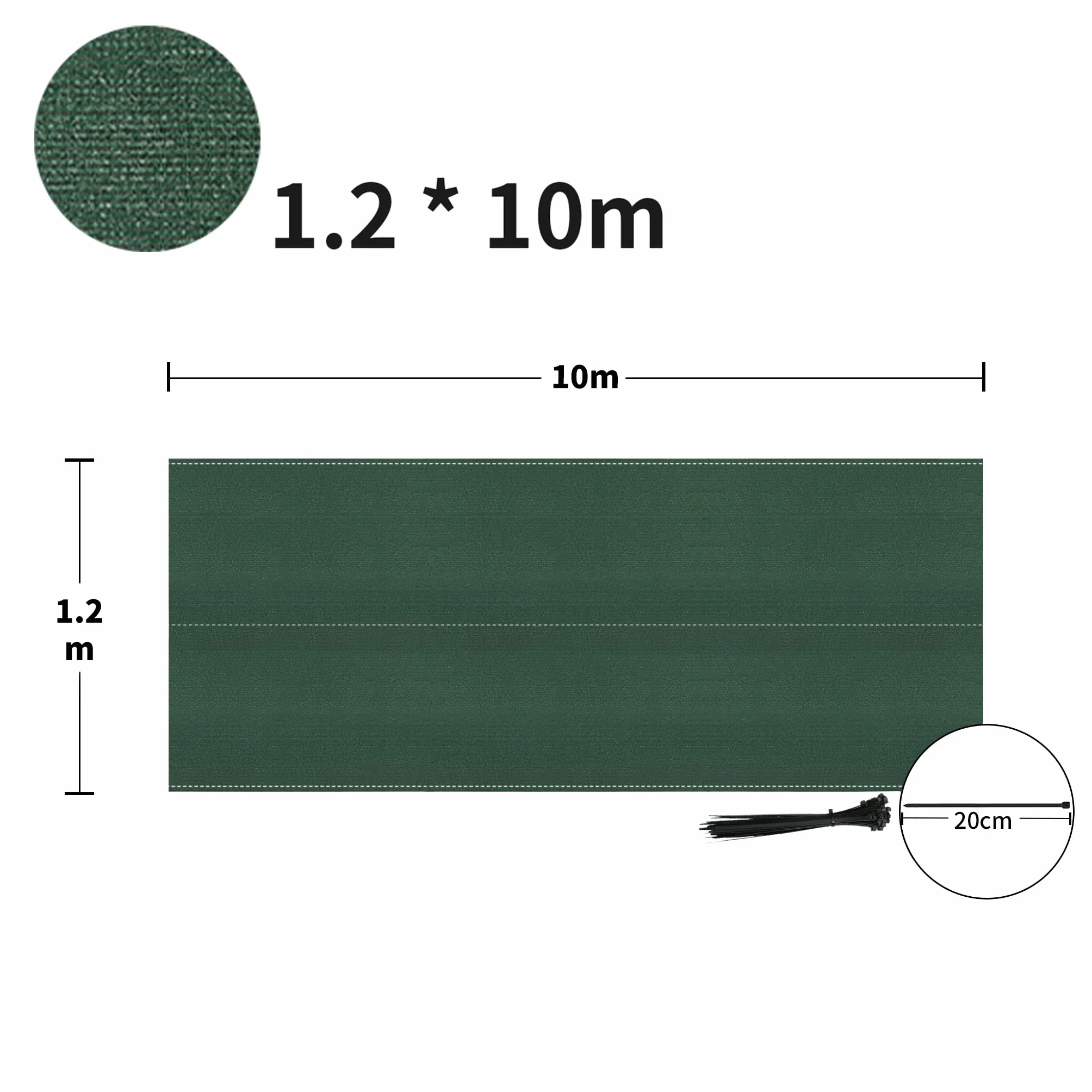 LZQ Tkanina zacieniająca, ochrona przed wzrokiem na ogrodzenie i balustradę balkonową, 150 g/m², osłona ogrodzenia, tkanina HDPE, odporna na działanie promieni UV, odporna na warunki atmosferyczne