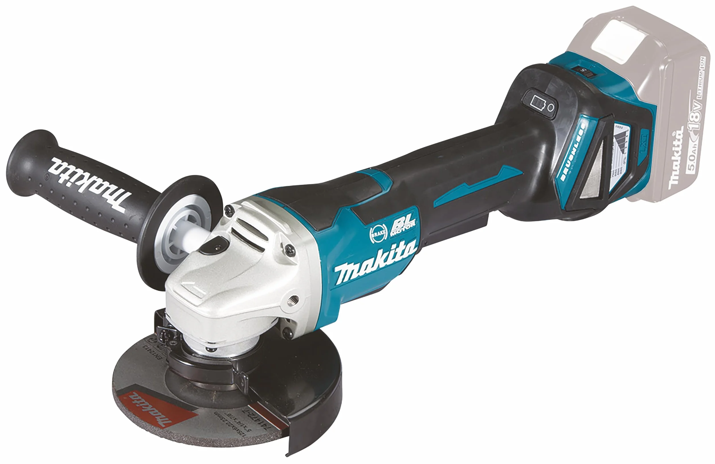 Makita Akumulatorowa Szlifierka Kątowa, Niebieski/Czarny, 125 mm