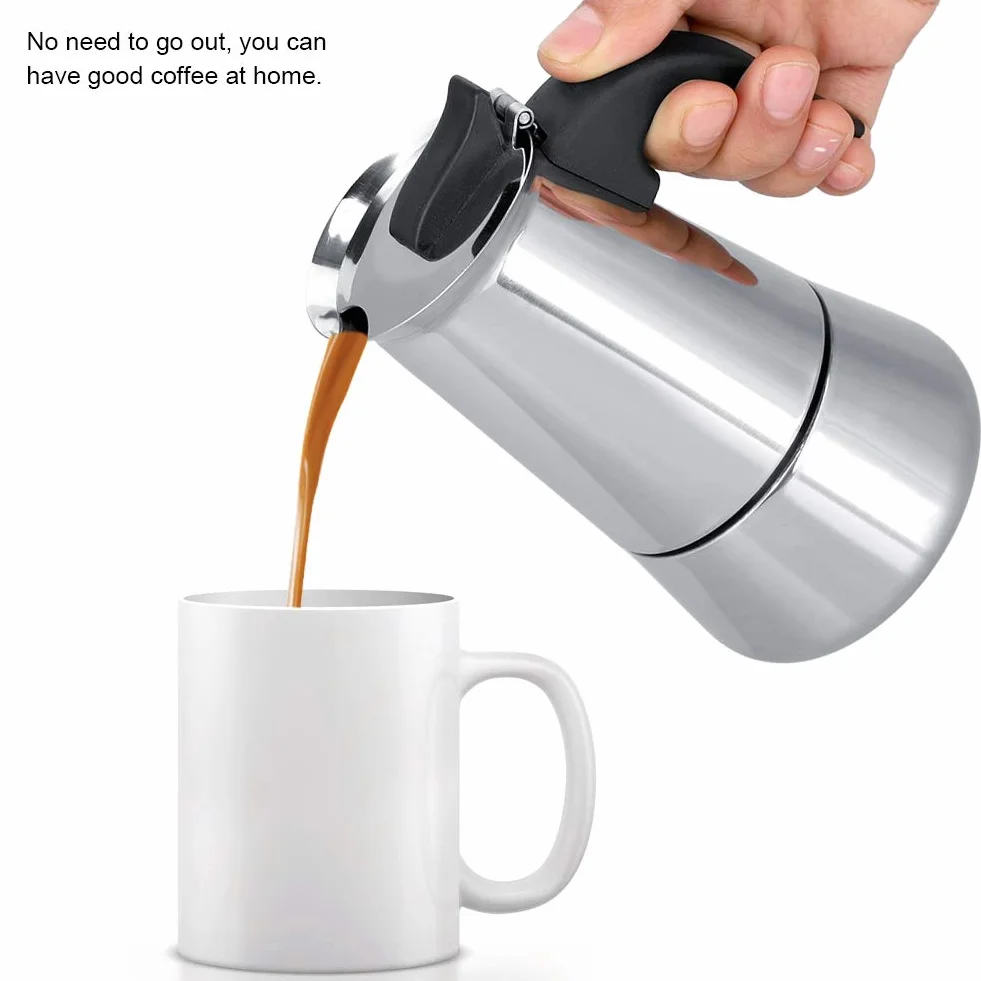 Ekspres do kawy ze stali nierdzewnej 450 ml indukcyjny do espresso i mokki