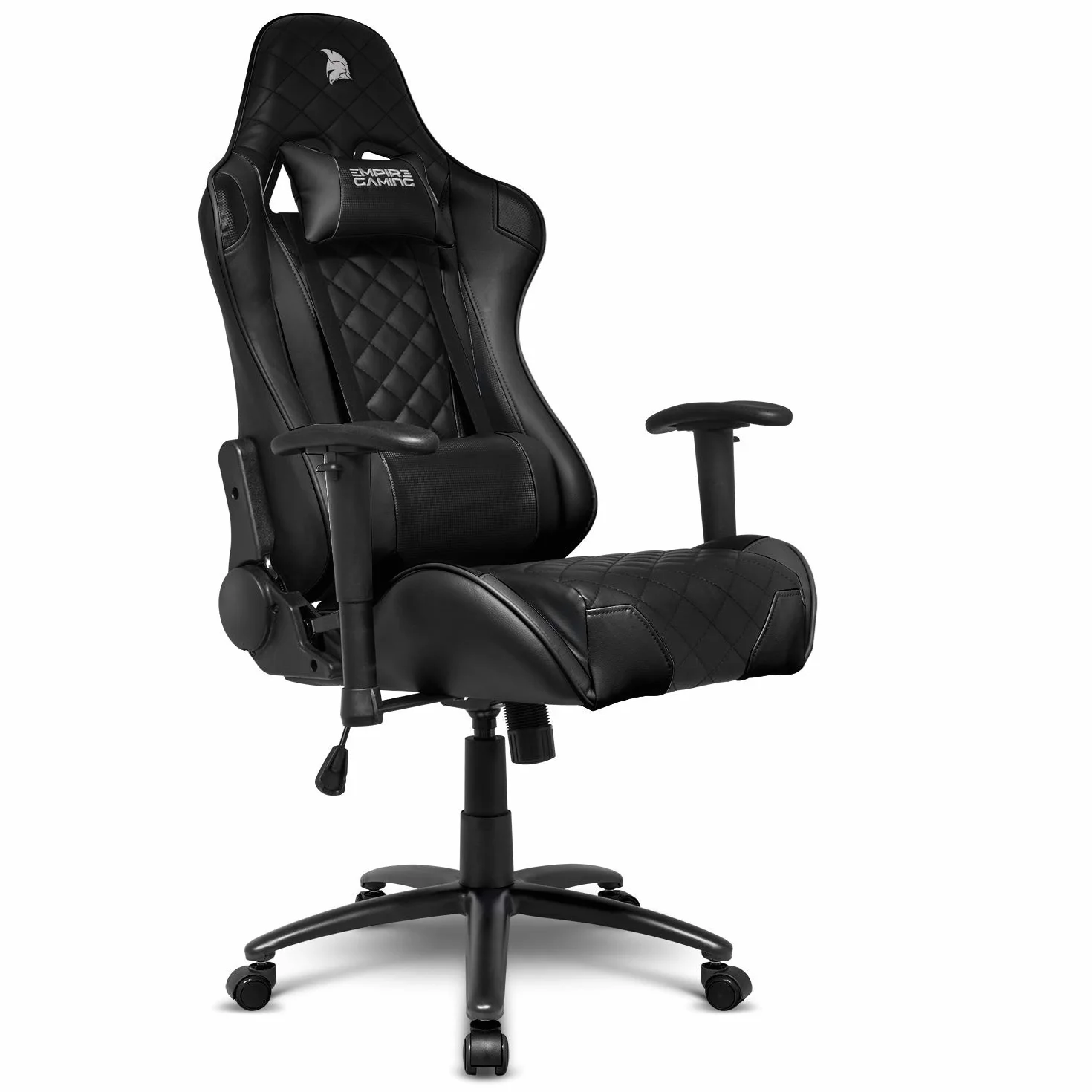 EMPIRE GAMING – krzesło biurowe do gier wyścigowych serii 700 – ultra ergonomiczne, wygodne sportowe siedzisko – regulowane podłokietniki 2D, oparcie na szyję, lędźwiowy kukulski podporę – czarne