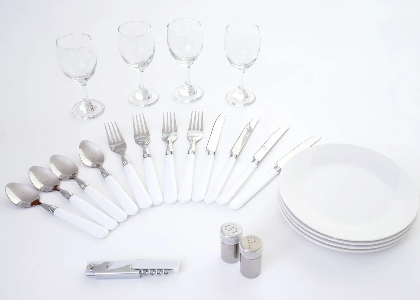 Mendler Zestaw kosza piknikowego AM dla 4 osób, torba piknikowa + komora chłodząca, porcelana, szkło, stal nierdzewna, kolor beżowy