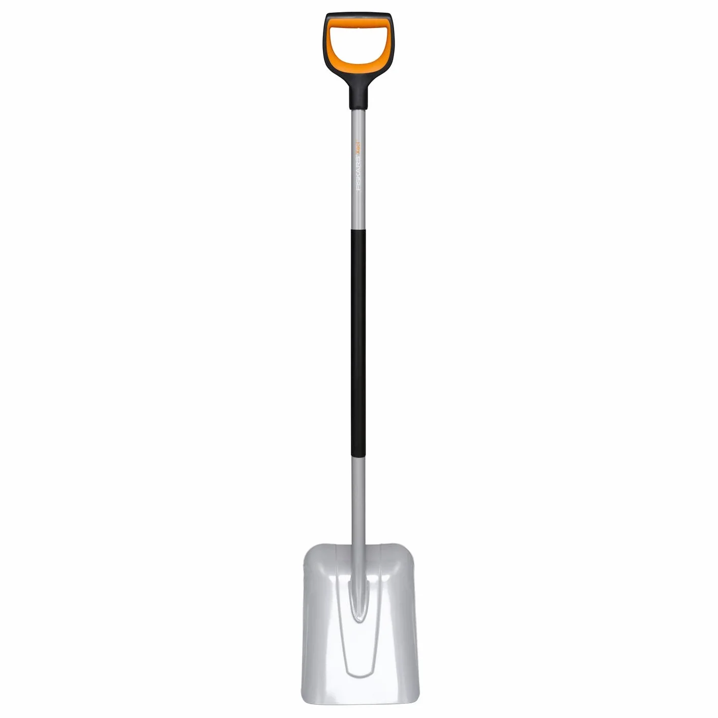 Fiskars Łopata do podnoszenia i przenoszenia materiałów sypkich i śniegu, długość: 130 cm, wzmocnione ostrze ze stali borowej, czarna/pomarańczowa, Xact, 1066731