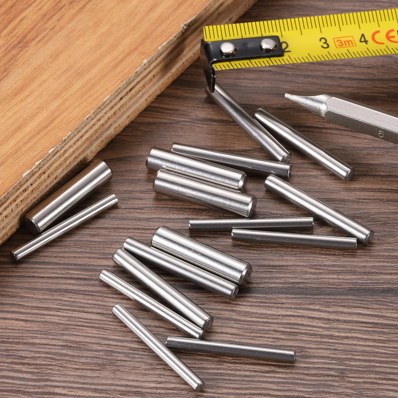 QUARKZMAN 25 szt. 5 mm x 30 mm szpilki do półek, kołki do półek, regulowane szpilki do półek, srebrne elementy mocujące ze stali nierdzewnej (0,19 x 1,18 cala)