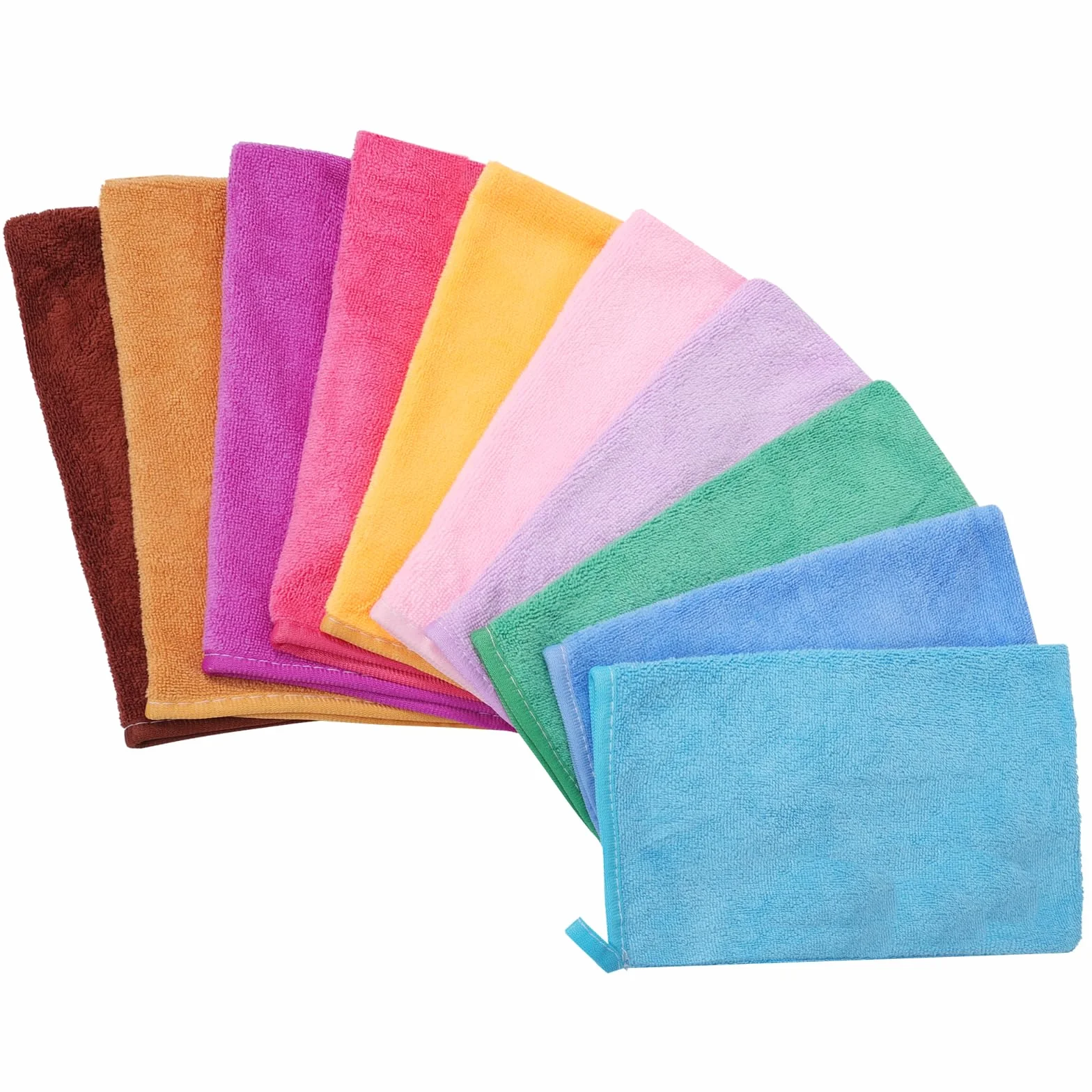 Zestaw małych ręczników z mikrofibry 10 sztuk 21x15 cm do twarzy i ciała