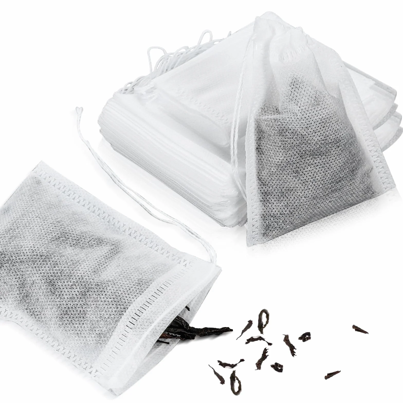 Torebki na przyprawy muślinowe 10x7 cm ze sznurkiem wielokrotnego użytku 30 szt