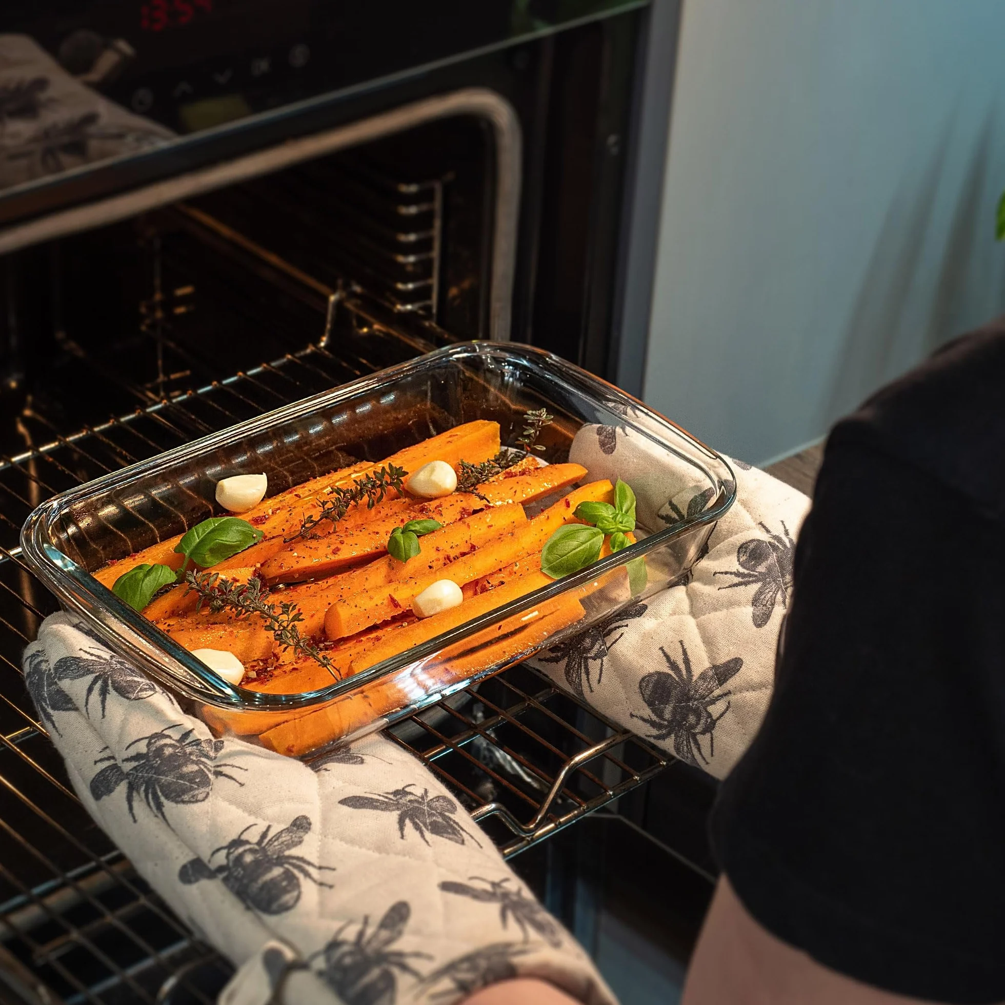 KADAX Prostokątne naczynie żaroodporne 1,5 l do zapiekanek lasagne ciast mięsa piekarnika zmywarki