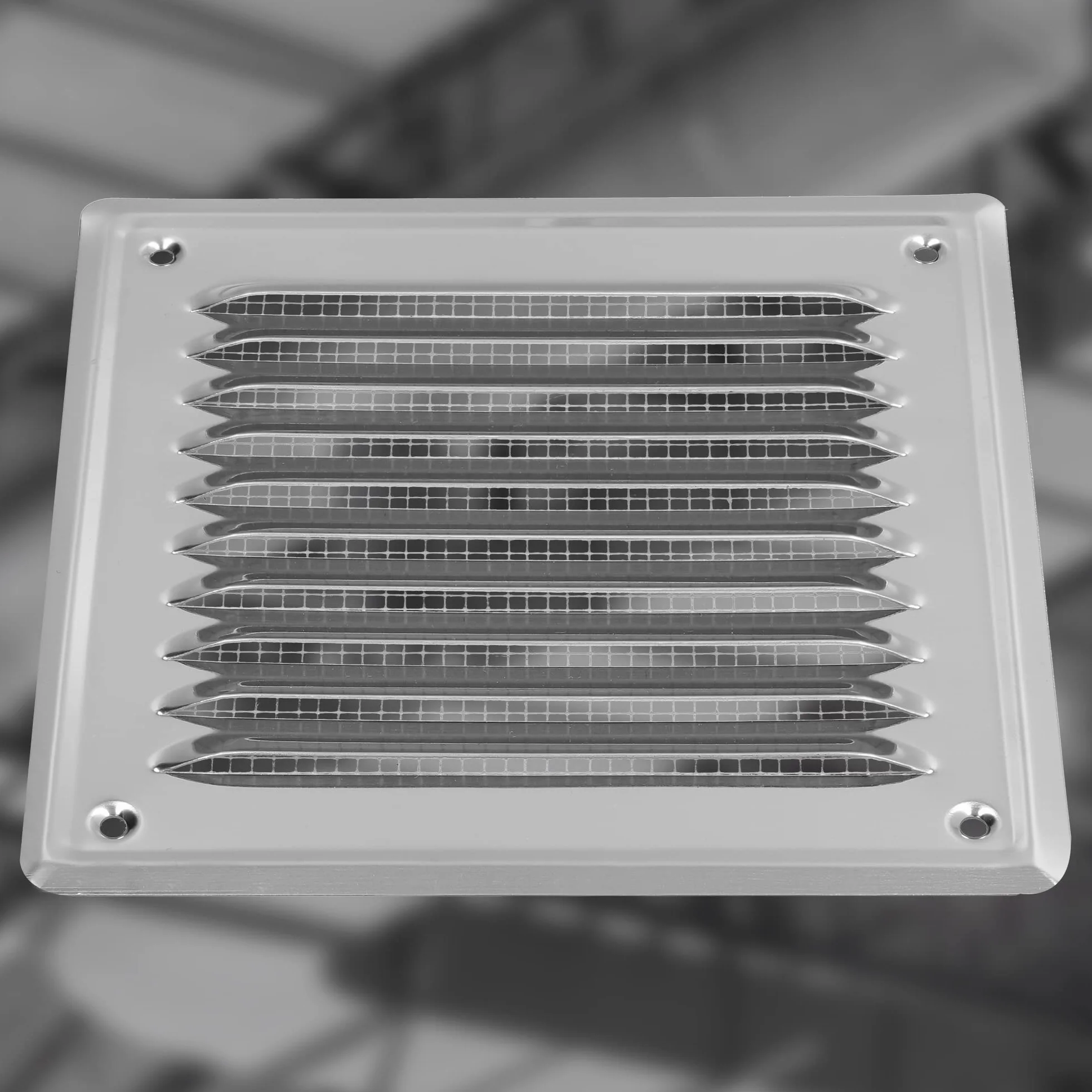 KOTARBAU® Kratka Wentylacyjna - 165 X 165 MM - Wentylacja z Siatką - Stal Nierdzewna - Metalowa - Srebrna