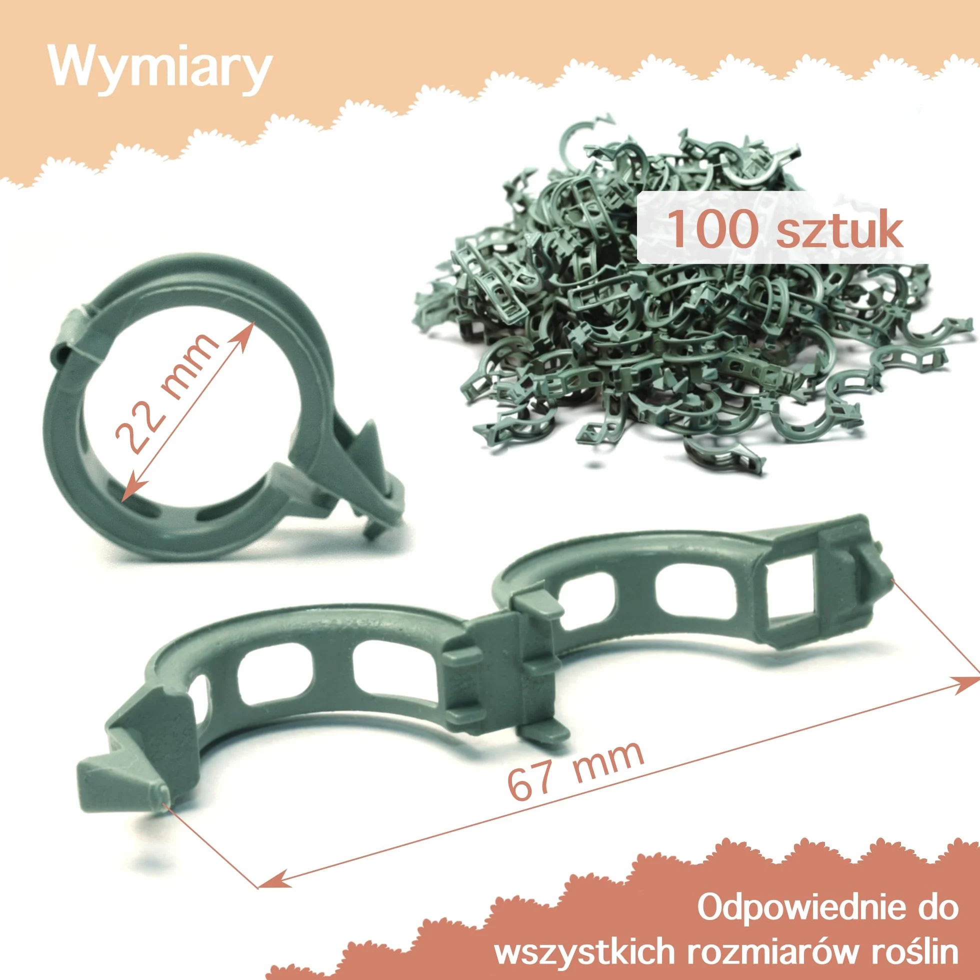 Zapinki do roślin pomidorów łodyg
