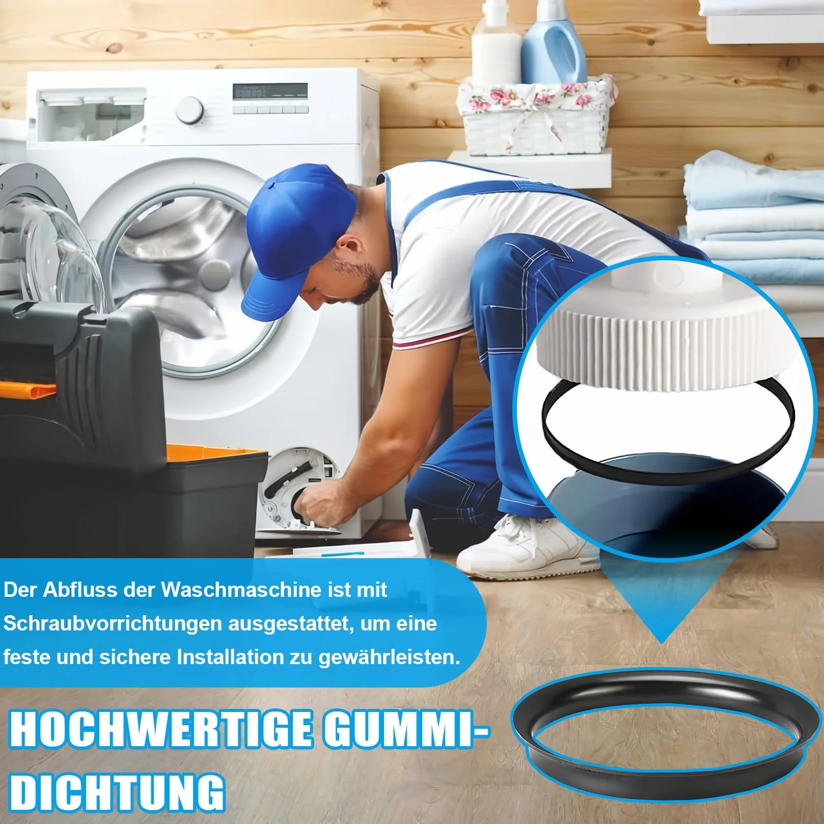 Adapter Odpływu do Pralki i Zmywarki, Podwójne Złącze Y do Węża Ø40 mm i Wejścia Ø18-24 mm, Adapter PVC, Akcesorium Odpływowe