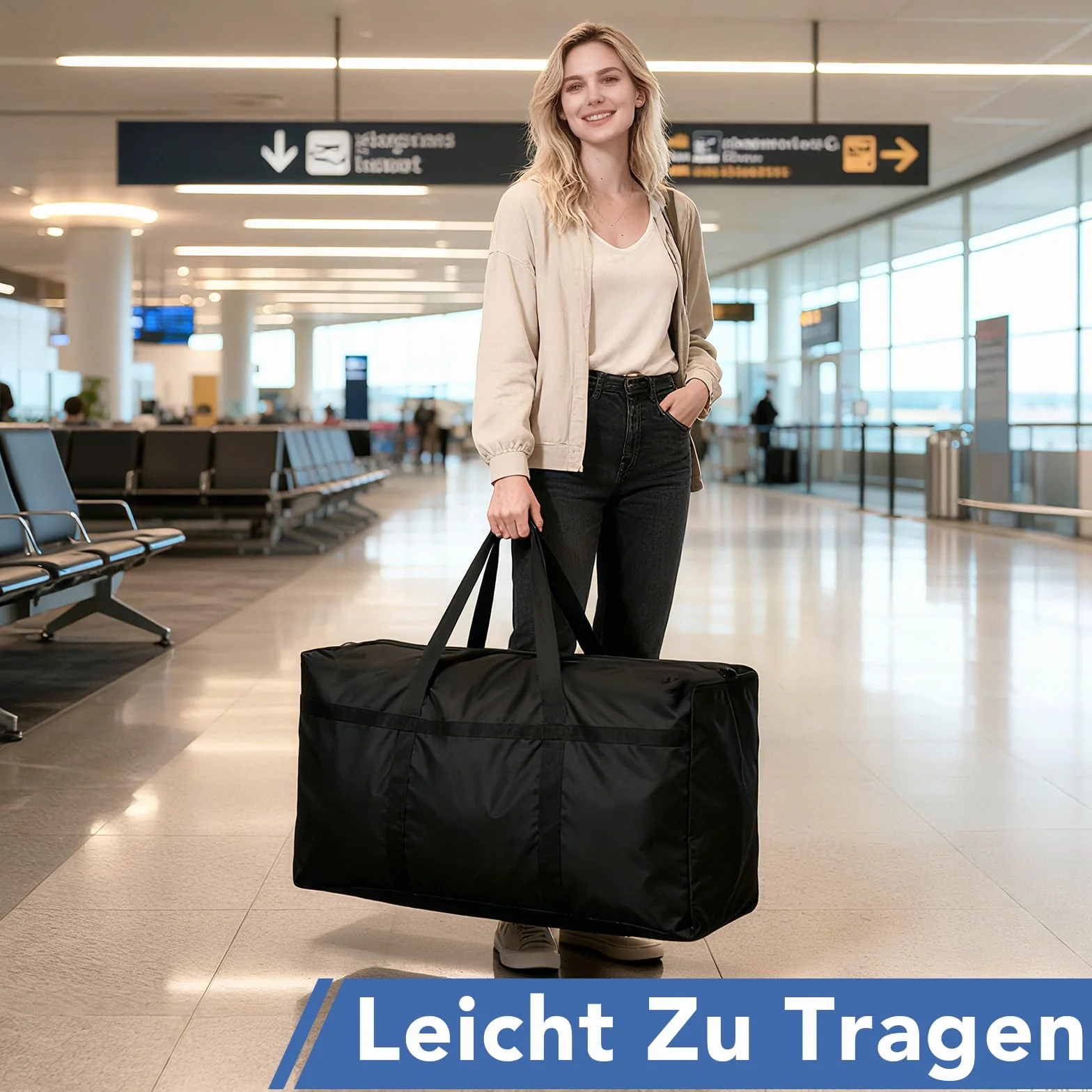 Dntorx 2 sztuki duża torba do przechowywania, 90 l, Oxford Heavy-Duty, duża torba do przeprowadzki, z zamkiem błyskawicznym, uchwyt, torba podróżna, torba do przenoszenia, na kemping, pościel, do