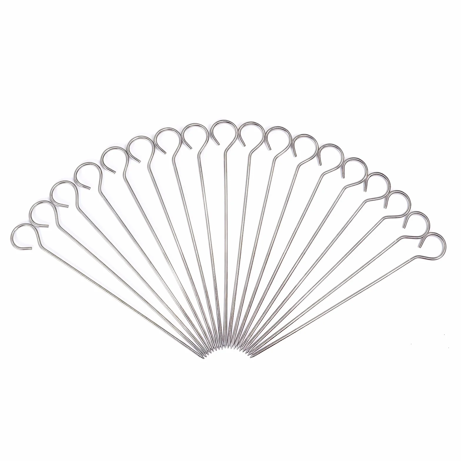 Sznurowadła do indyka, 18 szt., 15 cm, metalowe szaszłyki ze stali nierdzewnej, igły do pieczenia mięsa, materiały do grillowania drobiu, igły do pieczenia, gęsi, szaszłyki do grilla, gotowania (18)