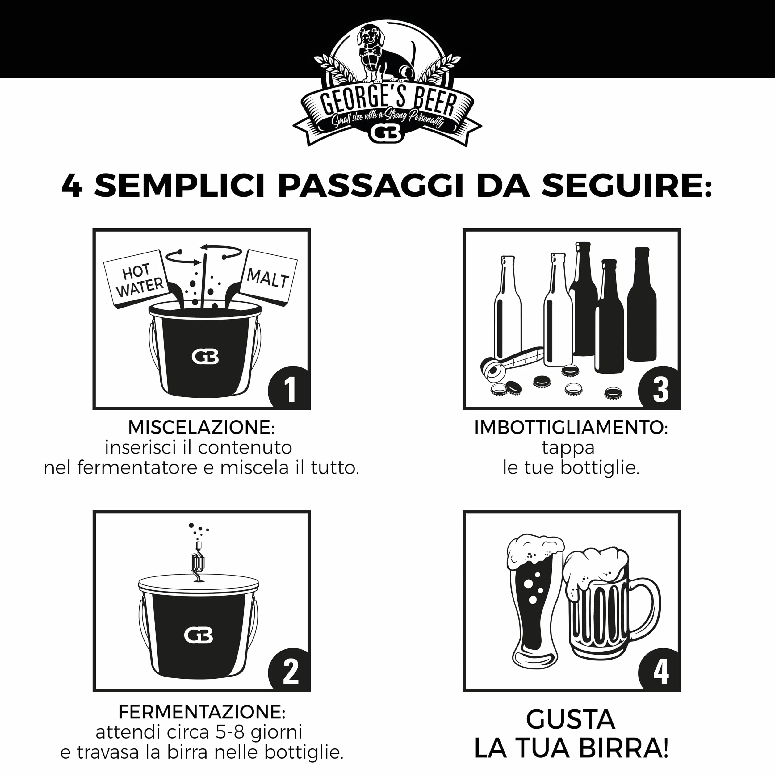 Zestaw do fermentacji piwa George's 5L - Domowe craftowe piwo - Zestaw do fermentacji słodu IPA