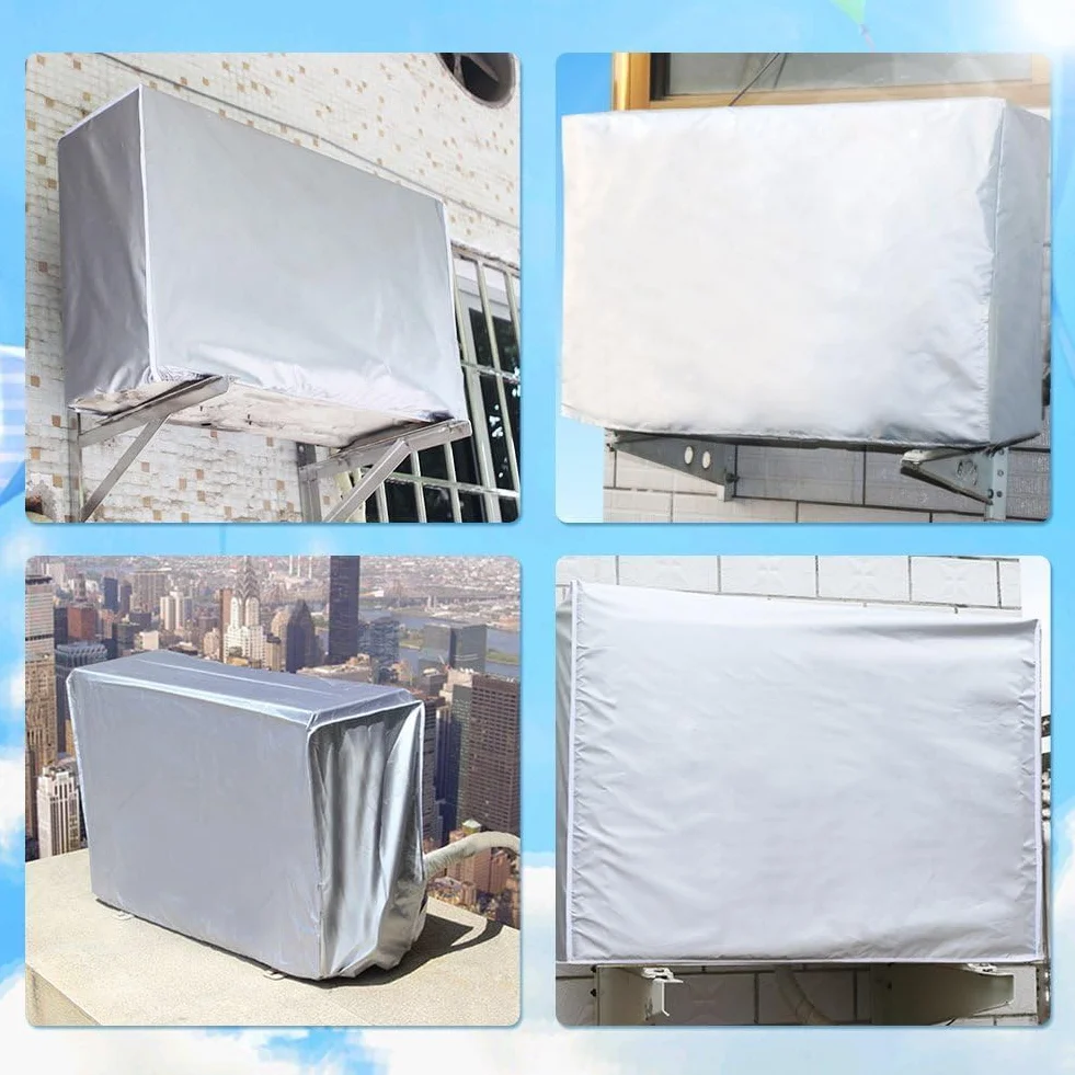 Osłona klimatyzatora zewnętrznego Wodoodporne klimatyzatory Osłona przeciwpyłowa Klimatyzator Osłona zewnętrzna Dom Thermopompe dla domu (86 * 32 * 56 cm) (kolor podszewki losowy)