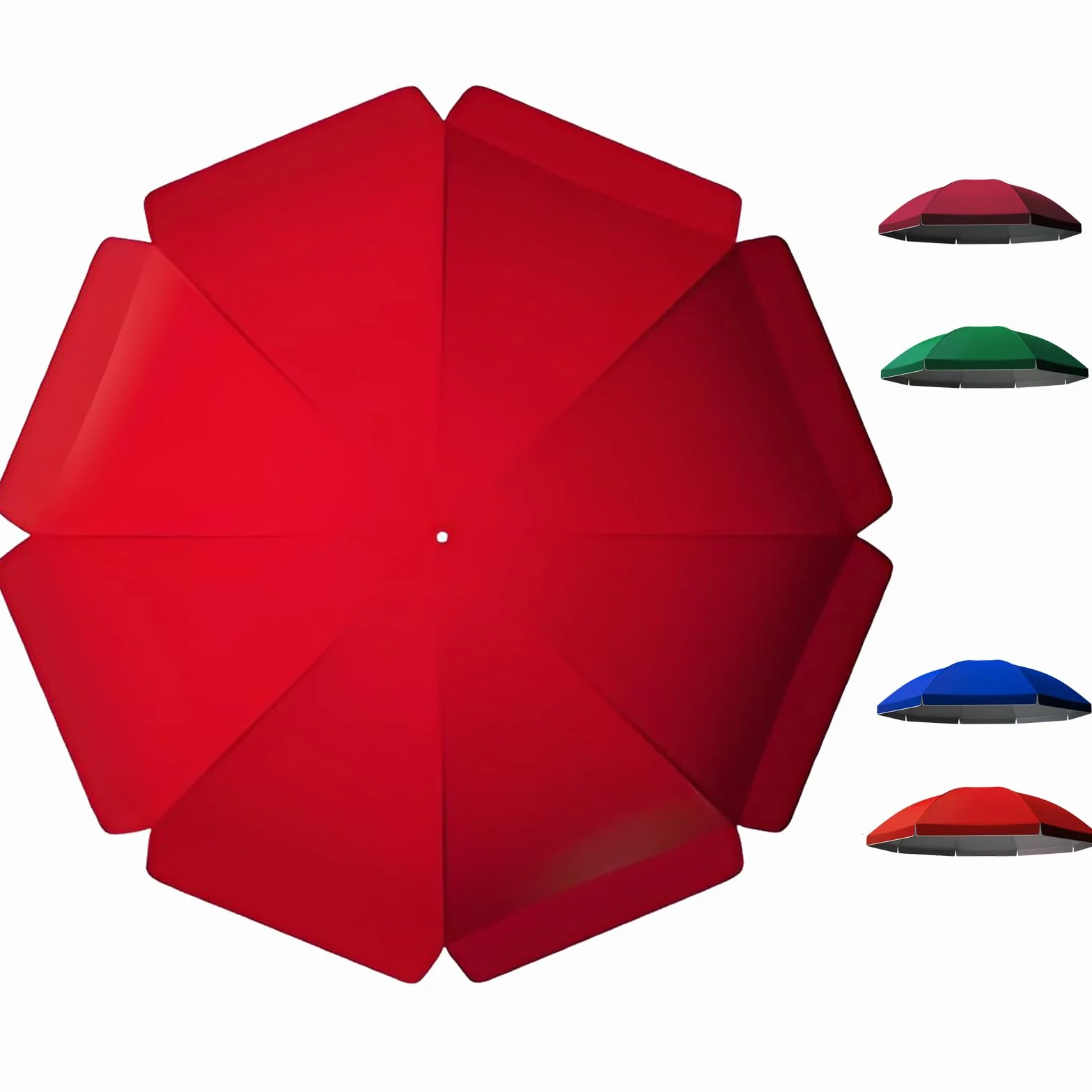 Zapasowy baldachim parasola targowego 3,6 m, ochrona przed promieniowaniem UV, 10 żeber, do ogrodu, balkonu, patio - czerwona osłona (3,6 m)