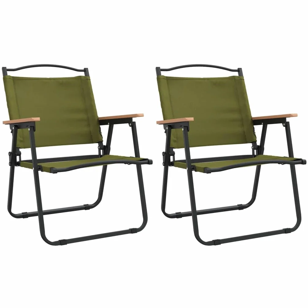 vidaXL Krzesła turystyczne, 2 szt., zielone, 54x55x78cm tkanina Oxford, krzesło turystyczne, krzesło plażowe, krzesło kempingowe, krzesła turystyczne