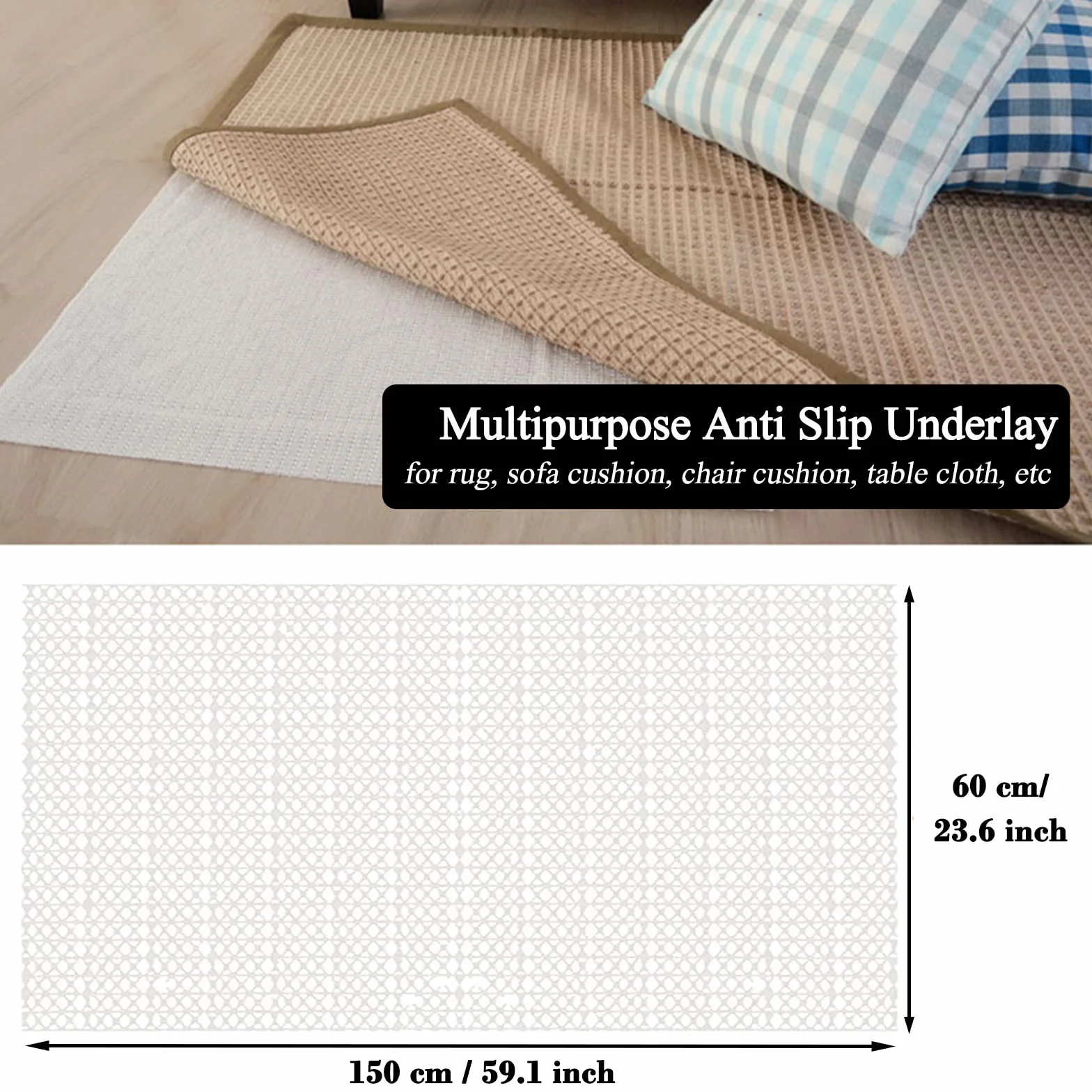 Mata antypoślizgowa pod dywan 60 x 150 cm, podkładka antypoślizgowa pod dywan, mata antypoślizgowa pod dywan, antypoślizgowa mata wielofunkcyjna do szuflad, półek, tacek, samochodu