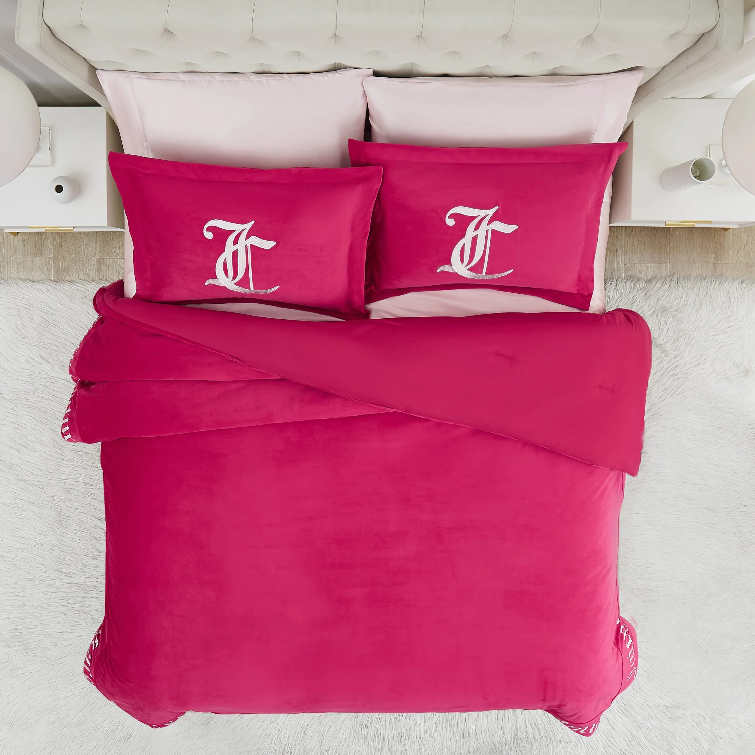 Juicy Couture Zestawy kołder, poliester, różowy (Hot Pink), King 3 szt