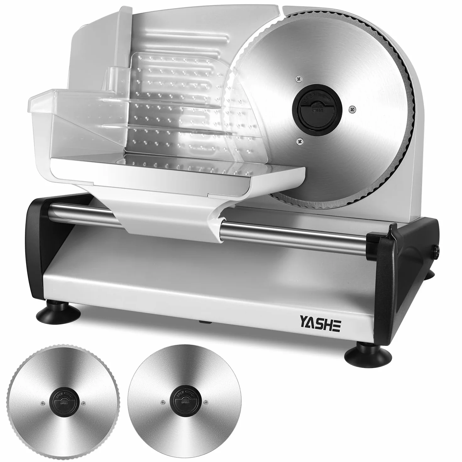 YASHE Elektryczna krajalnica do chleba 250 W 19 cm regulowana grubość cięcia 0-15 mm