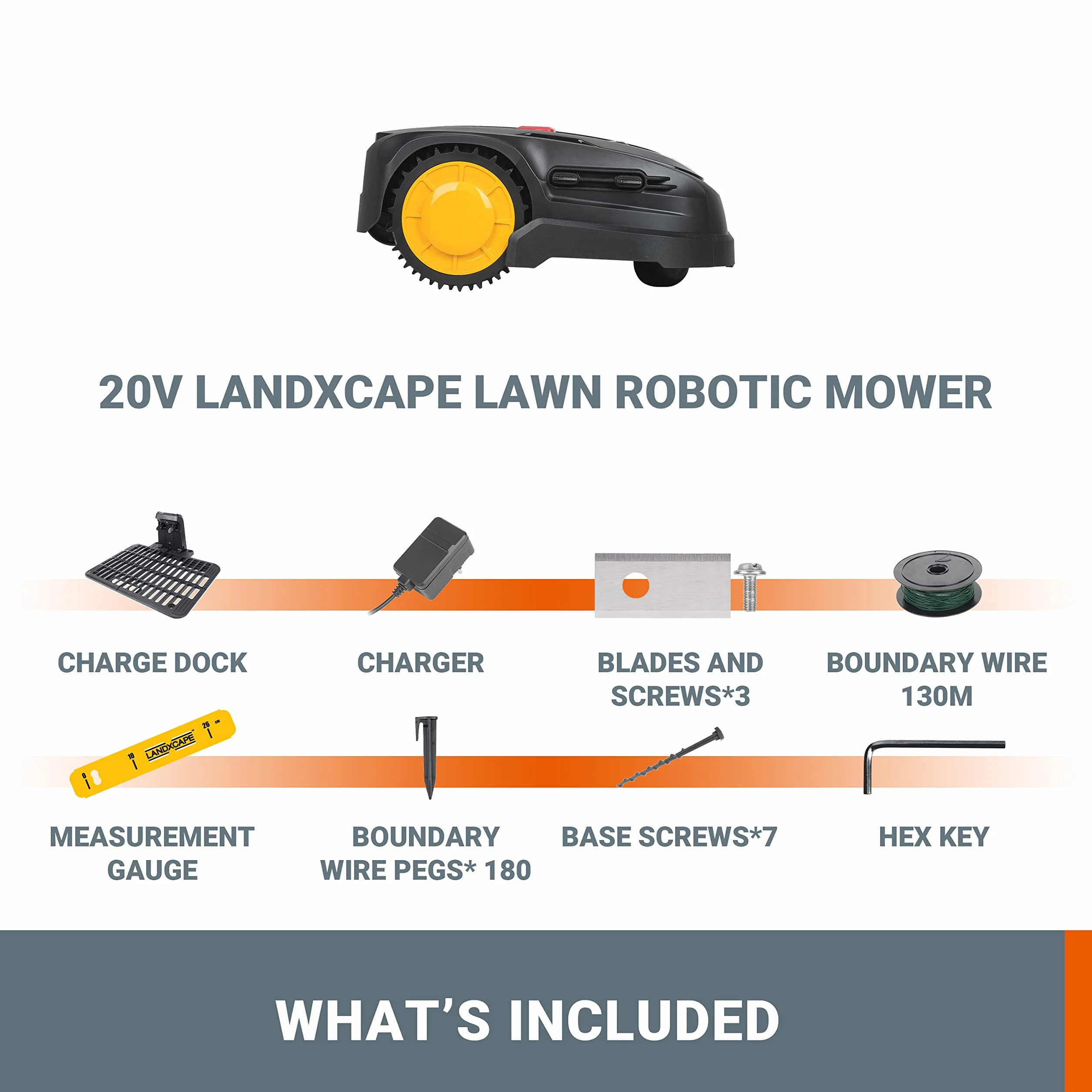 LANDXCAPE 18 V (20 V MAX) 400 m² kosiarka automatyczna LX796, system mulczowania, czujnik bezpieczeństwa, ultralekki