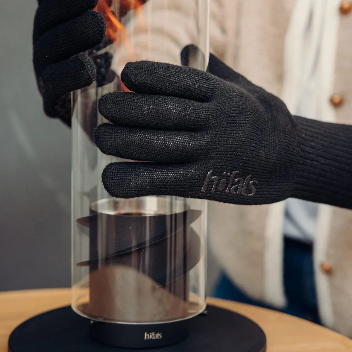 höfats - Rękawice do grilla – odporne na temperaturę do 800°C, ognioodporne rękawice z włókna aramidowego – antypoślizgowa powierzchnia dzięki silikonowym wypustkom – certyfikat zgodności z EN 407 i