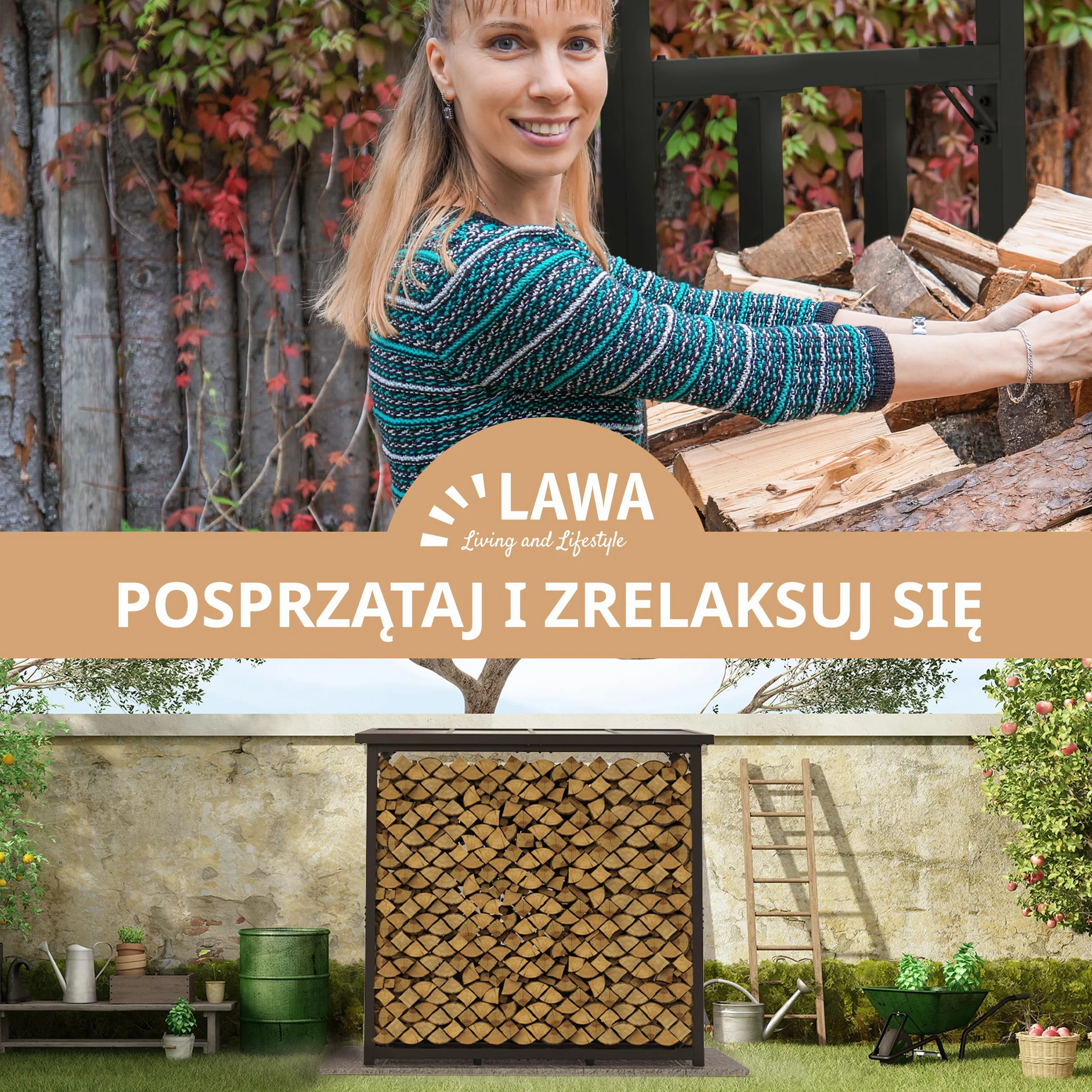 Regał na drewno opałowe zewnętrzny z dachem, ocynkowany, 188 x 70 x 188 cm 45 kg, stojak do układania w stos, nośność 3 t regał na drewno kominkowe metal z pokrywą czarny