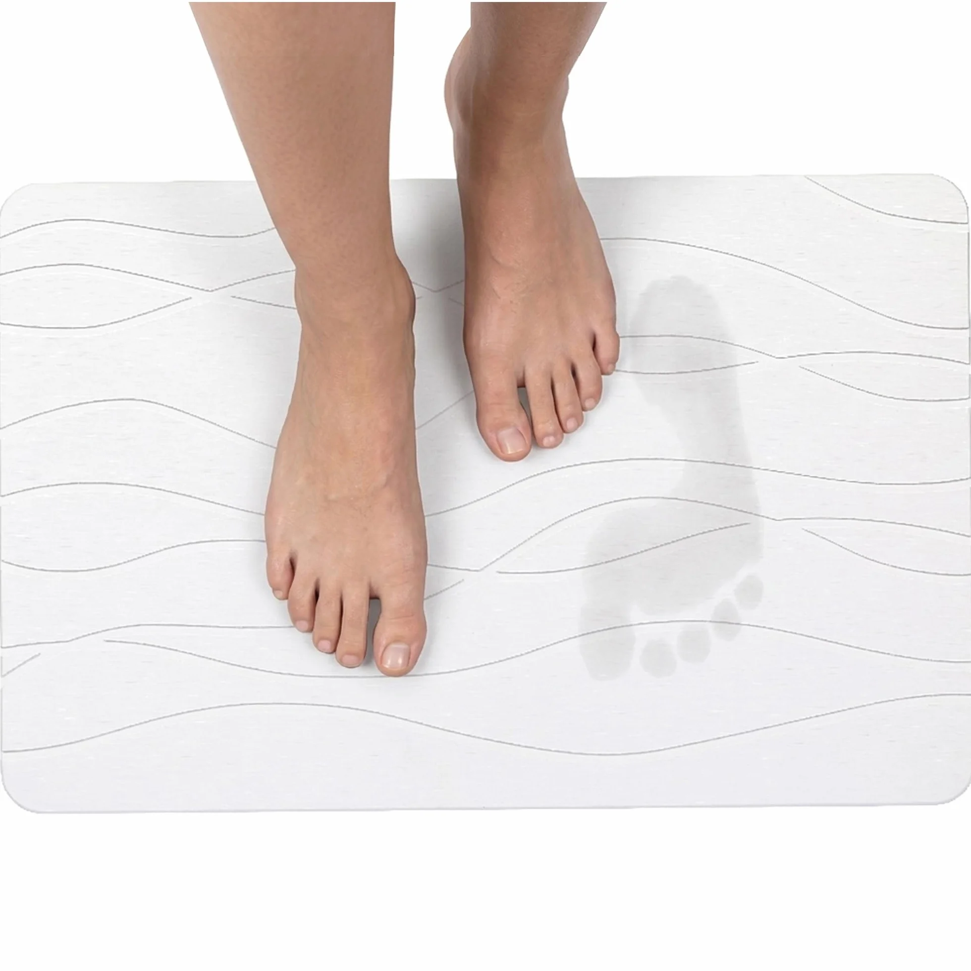 NK Diatomitowa Mata Łazienkowa 60 x 40 cm - Superchłonna Kamienna Mata, Szybkoschnąca i Antypoślizgowa pod Prysznic, Stone Bath Mat