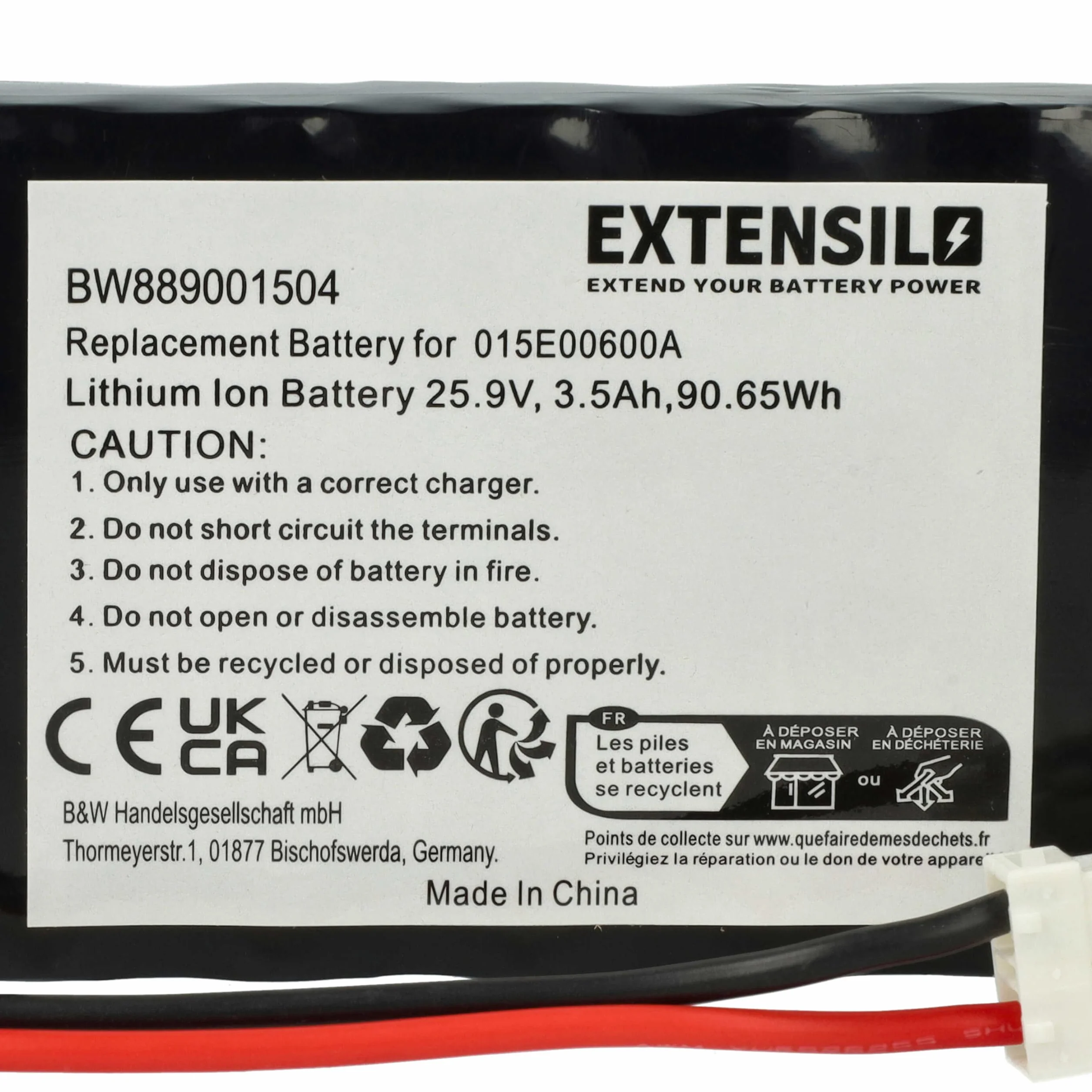 vhbw Bateria kompatybilna z Ambrogio L20, L15 (3500 mAh, 25,9 V, Li-Ion)