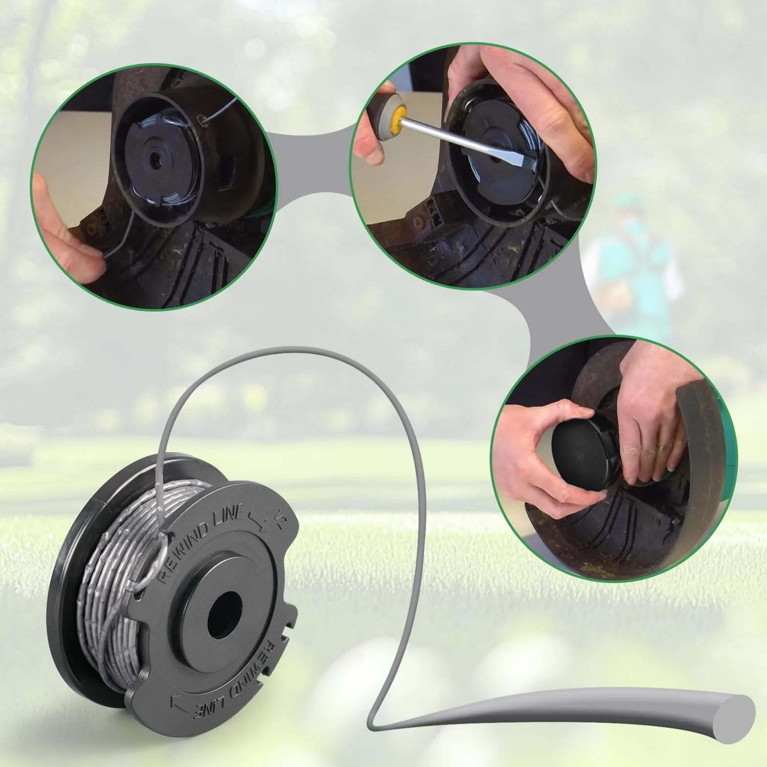 CDIYTOOL F016800569 Szpula do podkaszarki kompatybilna z Bosch ART 23 SL 26 SL, EasyGrassCut 18, 23, 26, 18-230, 18-260, 0,065"/1,65 mm, 4,9 m szpula do podkaszarki, zamiennik F016800385 (4 szt.)