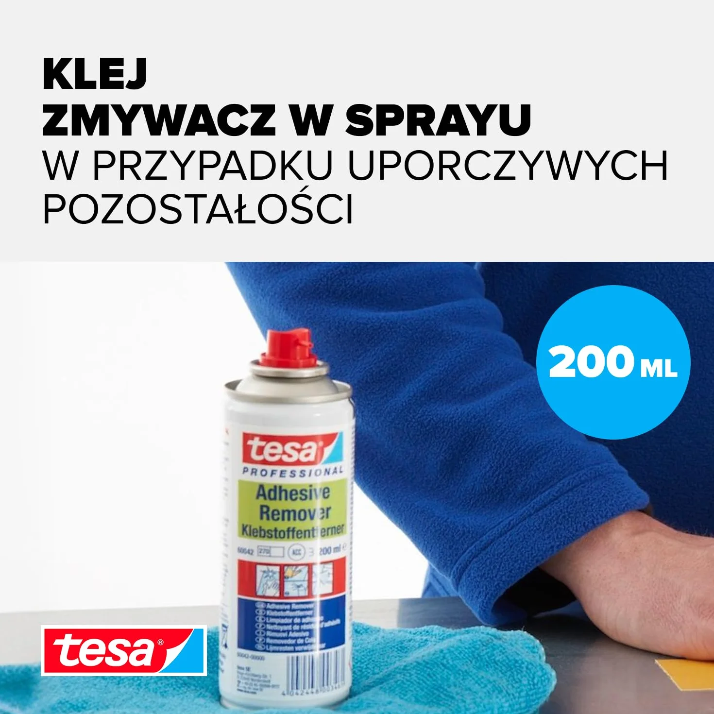 Tesa 60042 Usuwacz Etykiet i Naklejek w Sprayu, 200 ml
