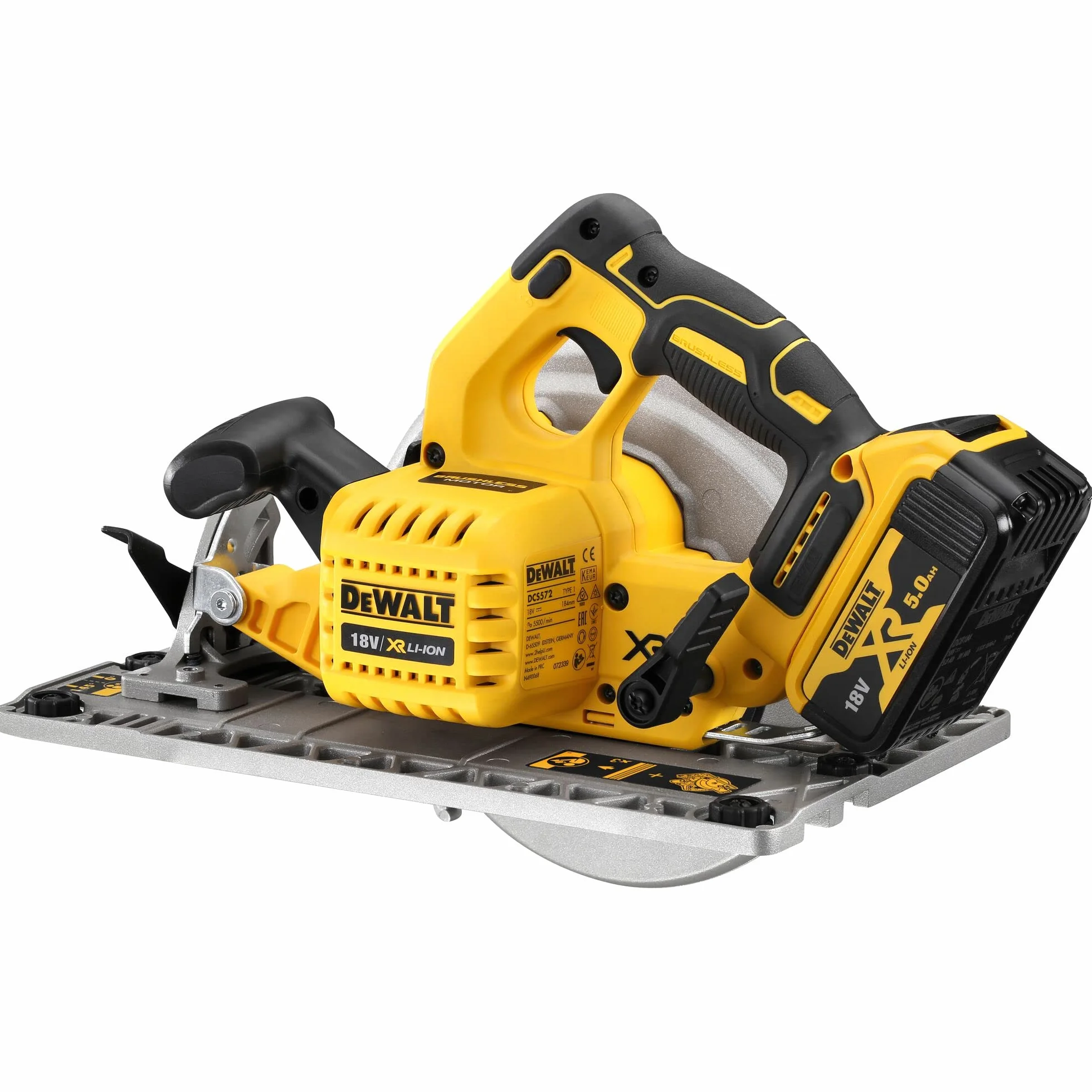 DEWALT Nowoczesny Piła circular bez escobillas xr 18v ø184mm i 58mm prof. bez ładowarka/akumulator z walizka tstak vi (z base do rail) dla profesjonalistów i majsterkowiczów 18v 58mm