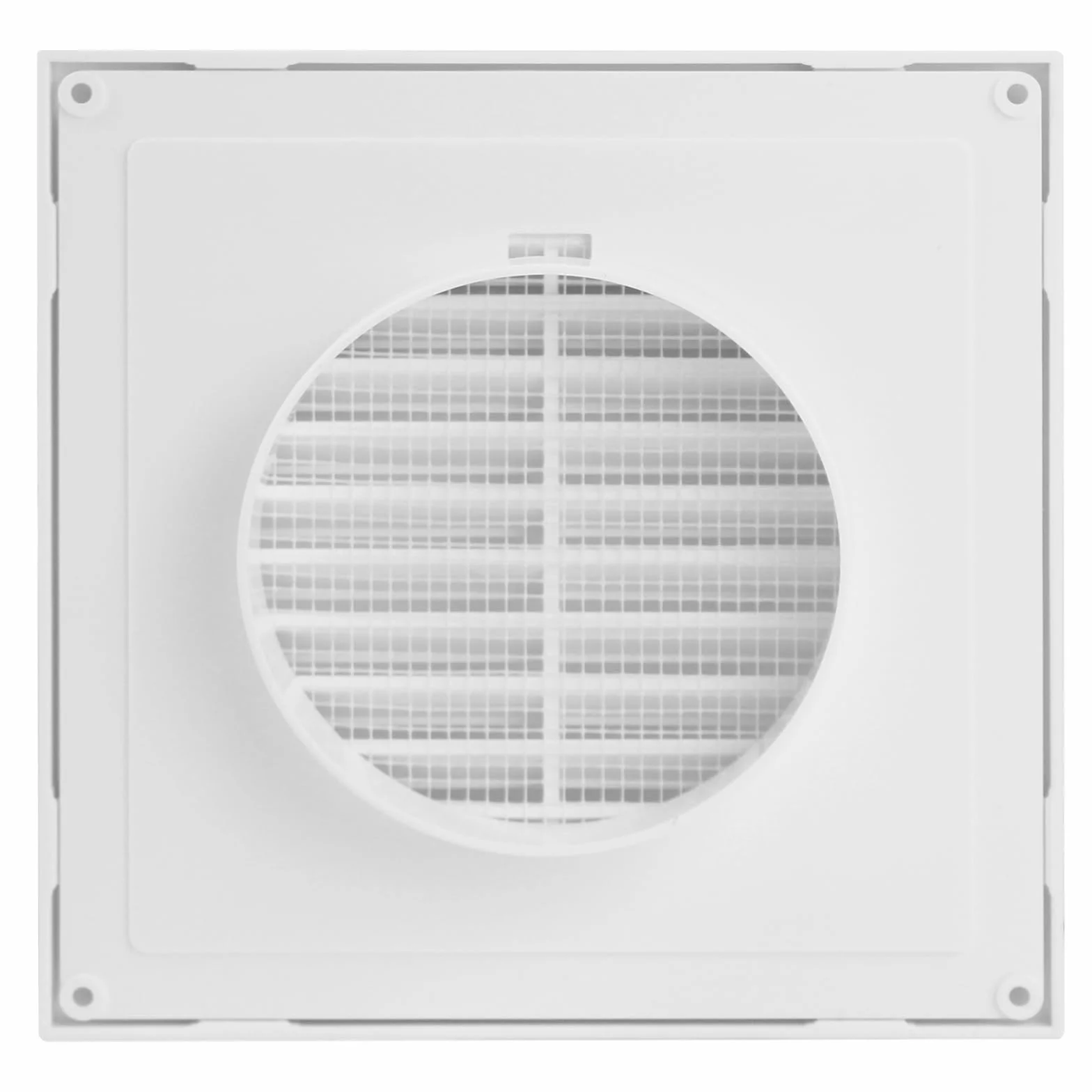Biała Kratka Wentylacyjna 100 Mm / 4" z Siatką Przeciw Owadom I Okrągłym Łączem Rur Kanałowych/Osłona Wentylacyjna Kanałowa T61