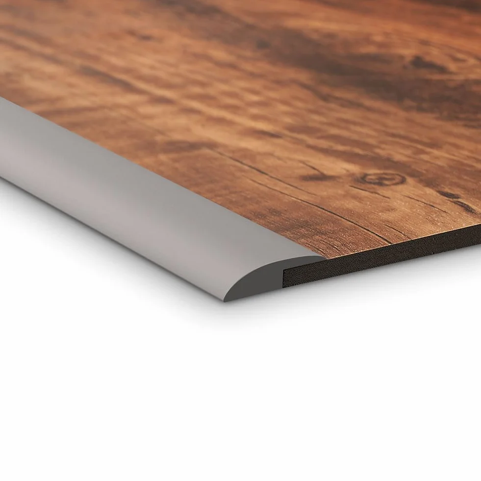 Flintronic Profil przejściowy, samoprzylepny, 1,2 m x 3 cm, listwa podłogowa z PCW, listwa przejściowa bez wiercenia, listwa maskująca do płytek, drewna, laminatu, wyrównania wysokości, 3 cm (szara)