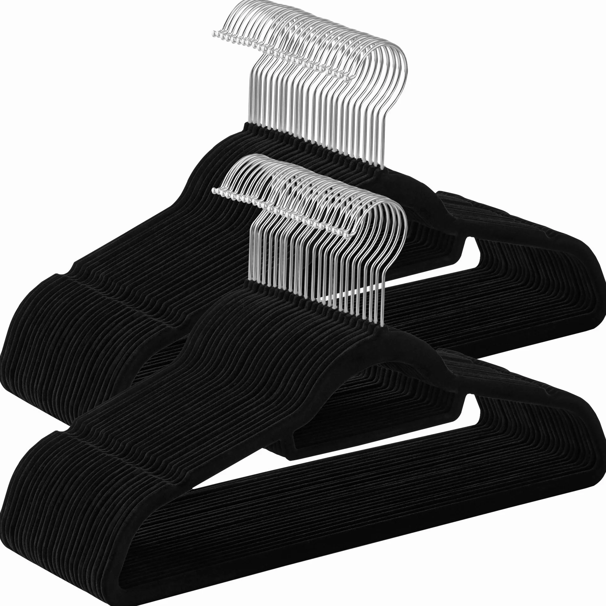Songmics Wieszak na Ubrania, Czarny, 50 Sztuk