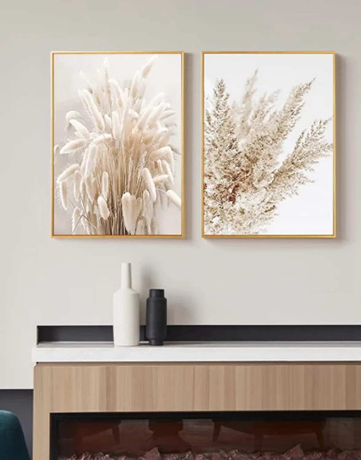 ZFTCN Zestaw 3 plakatów Boho - abstrakcyjny rysunek kobiety i liście botaniczne wydruki bez ramki (10,3 sztuki - 50 x 70 cm)