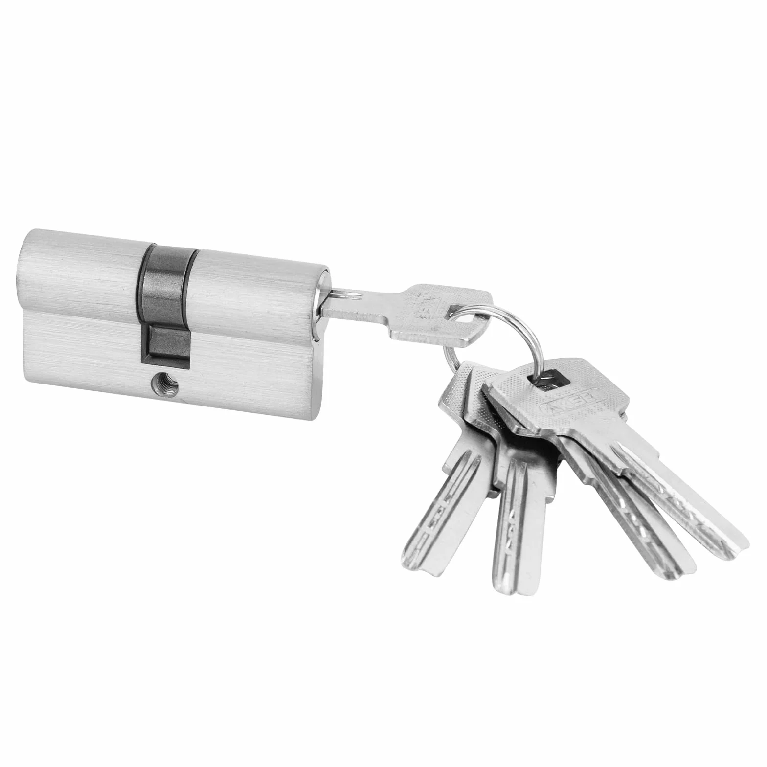 cylinder do drzwi zamykający 30/30 profilowy z 5 kluczami bębenek gałka do zamka drzwi wejściowych wewnętrznych 6 cm x 1,5 x 1,5