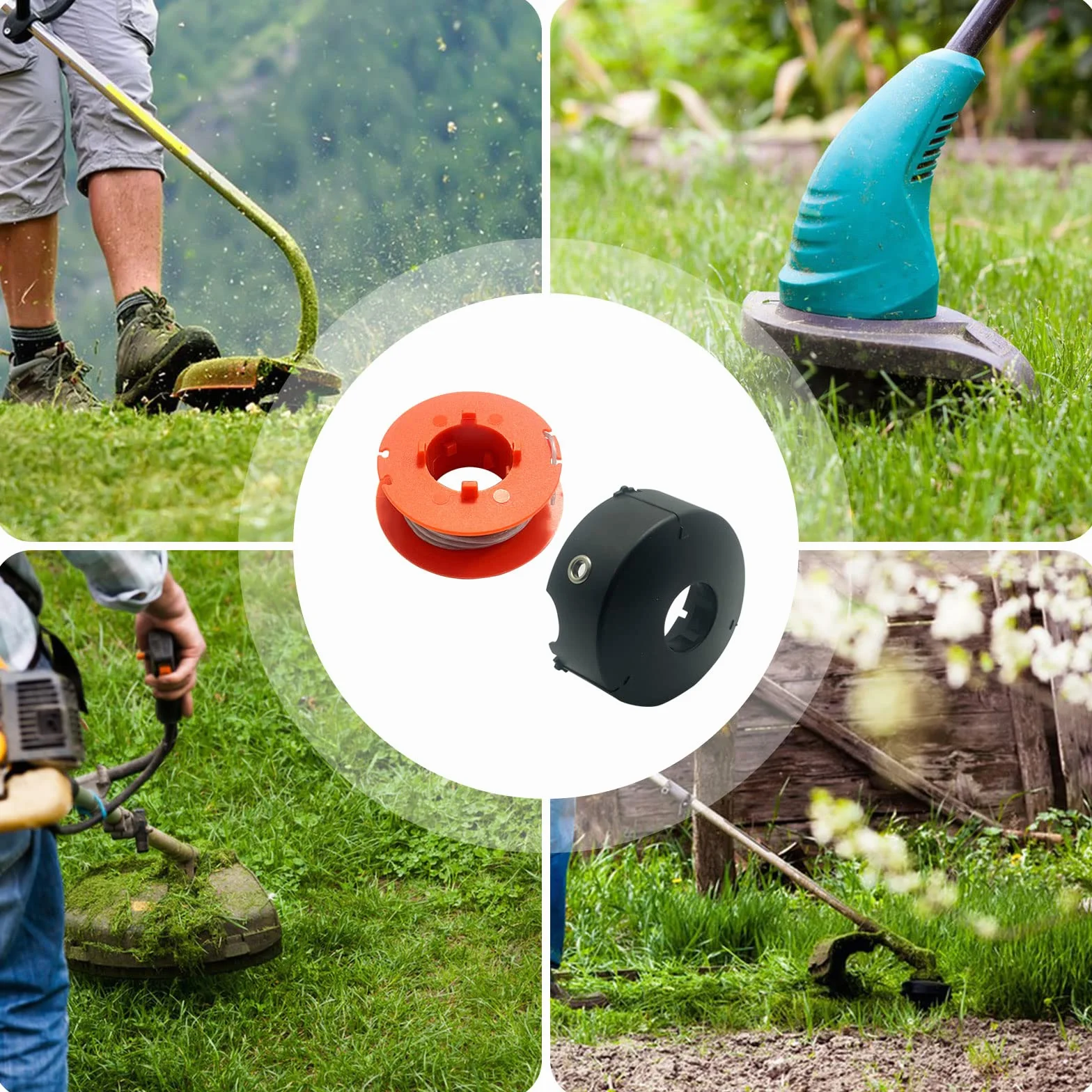 Strimmer szpula do trymera, szpula do Bosch, zamiennik szpuli do ART 23 26 30 COMBITRIM EASYTRIM Strimmer, 1,6 mm 8 m przewody szpulowe kompatybilne z F016800175 (3 szpula + 1 nasadka)