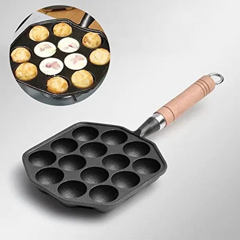Patelnia Takoyaki Żeliwna Nieprzywierająca 14 otworów do Smażenia