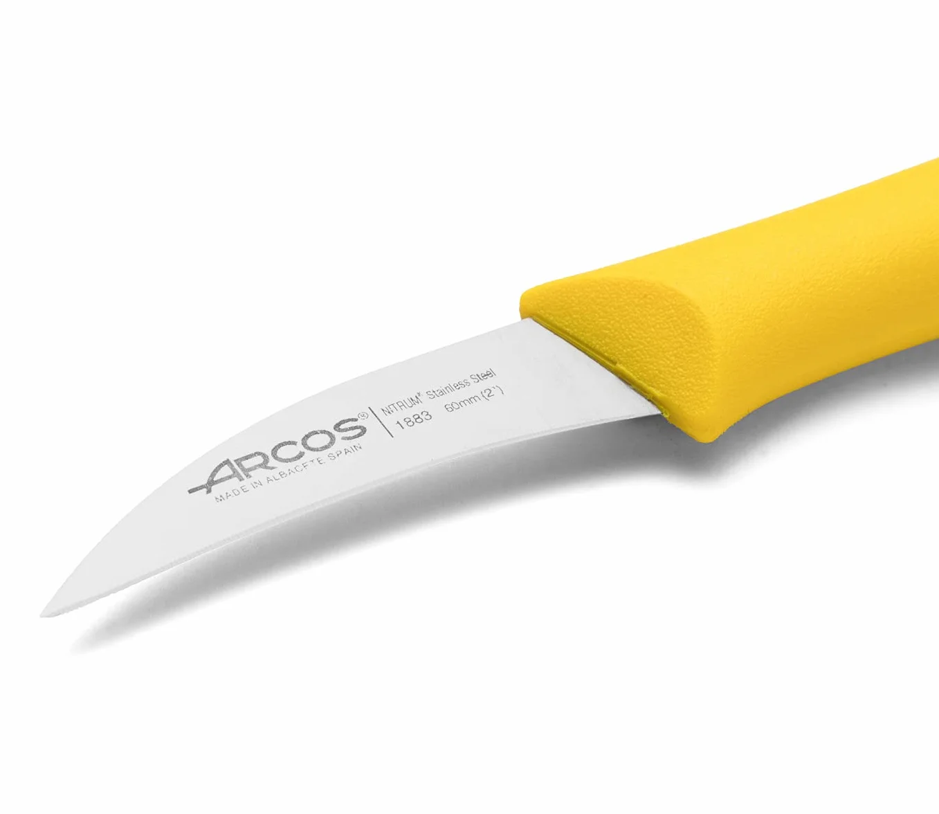 ARCOS Nóż do obierania dzioba ptaka 5 cm stal nierdzewna Nova ergonomiczny żółty uchwyt z polipropylenu