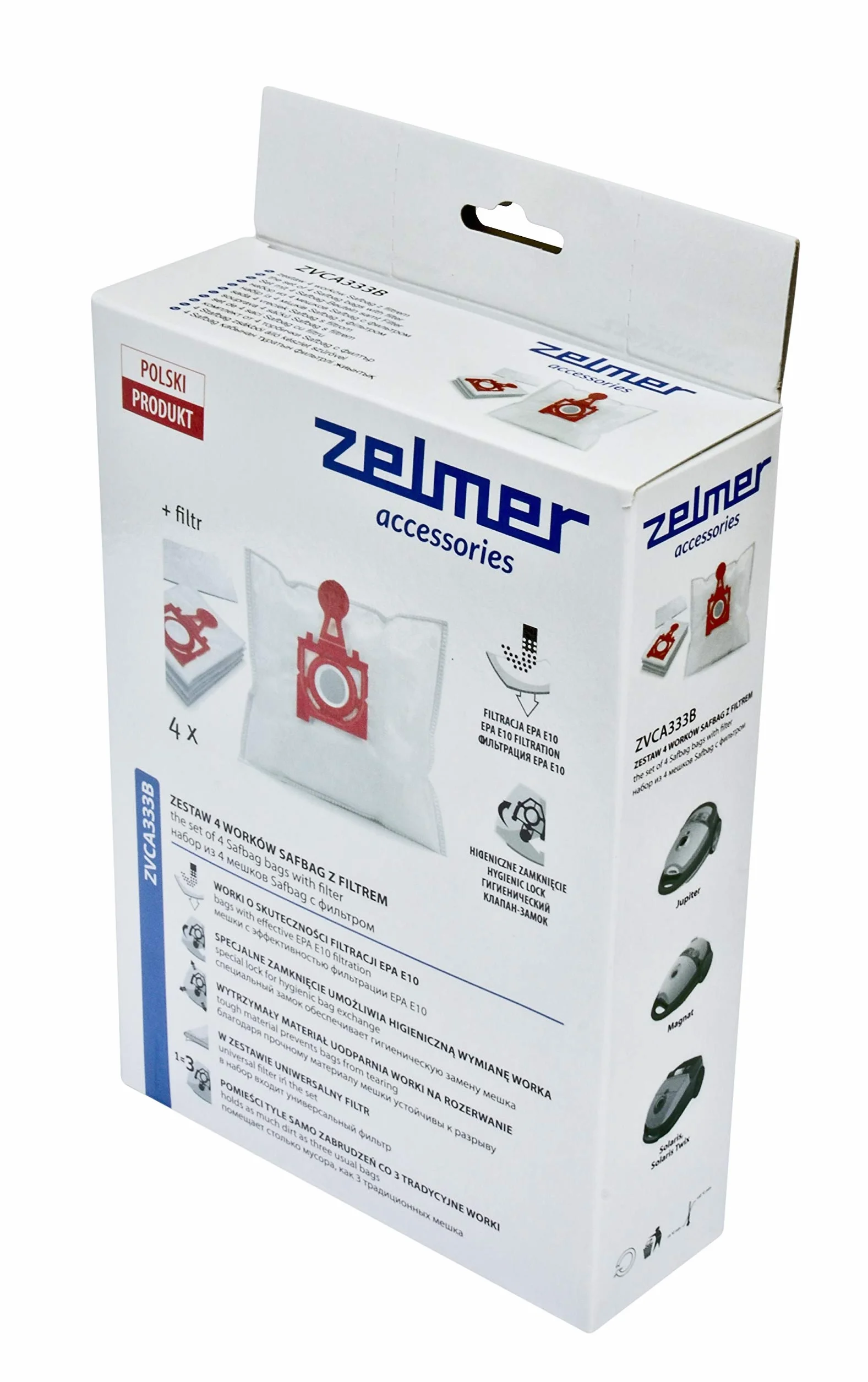 Zelmer ZVCA333B - Zelmer worki Safbag ZVCA333B 4 szt+filtr czerowny