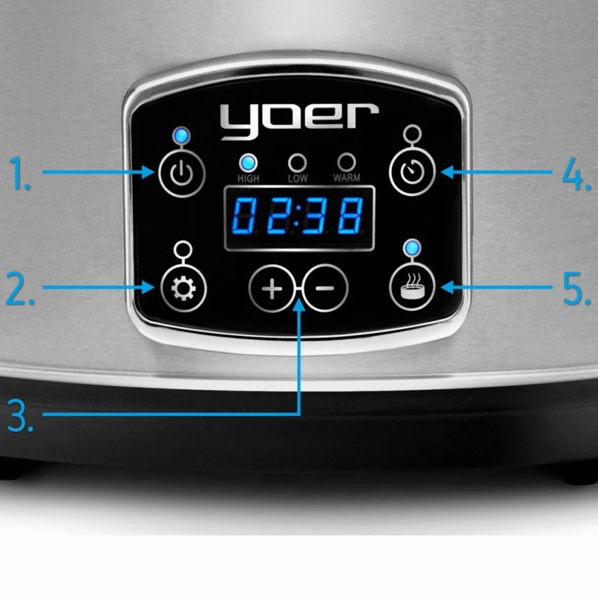 Yoer Clever-Cook SC4502S Wolnowar 280W 4.5 L garnek ceramiczny wyjmowana misa