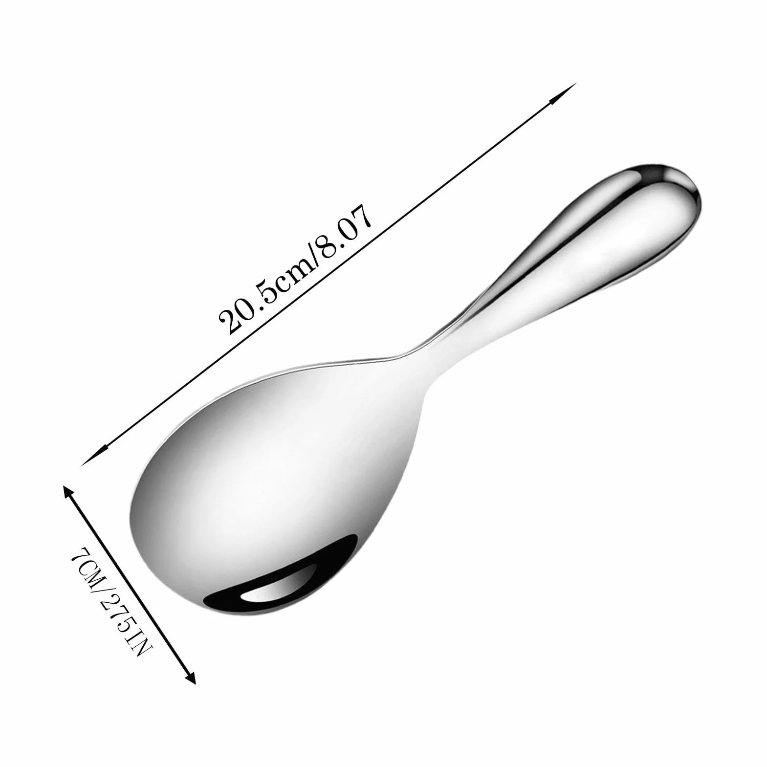 Rice Paddle Spoon, Stainless Steel Rice Spatula, Large Metal Rice Paddle, Non Stick Rice Spoon, Kitchen Rice Spatula, Potato Server Spoon, Metal Rice Paddle, Thickened Rice Spatula, Non Stick Kitchen