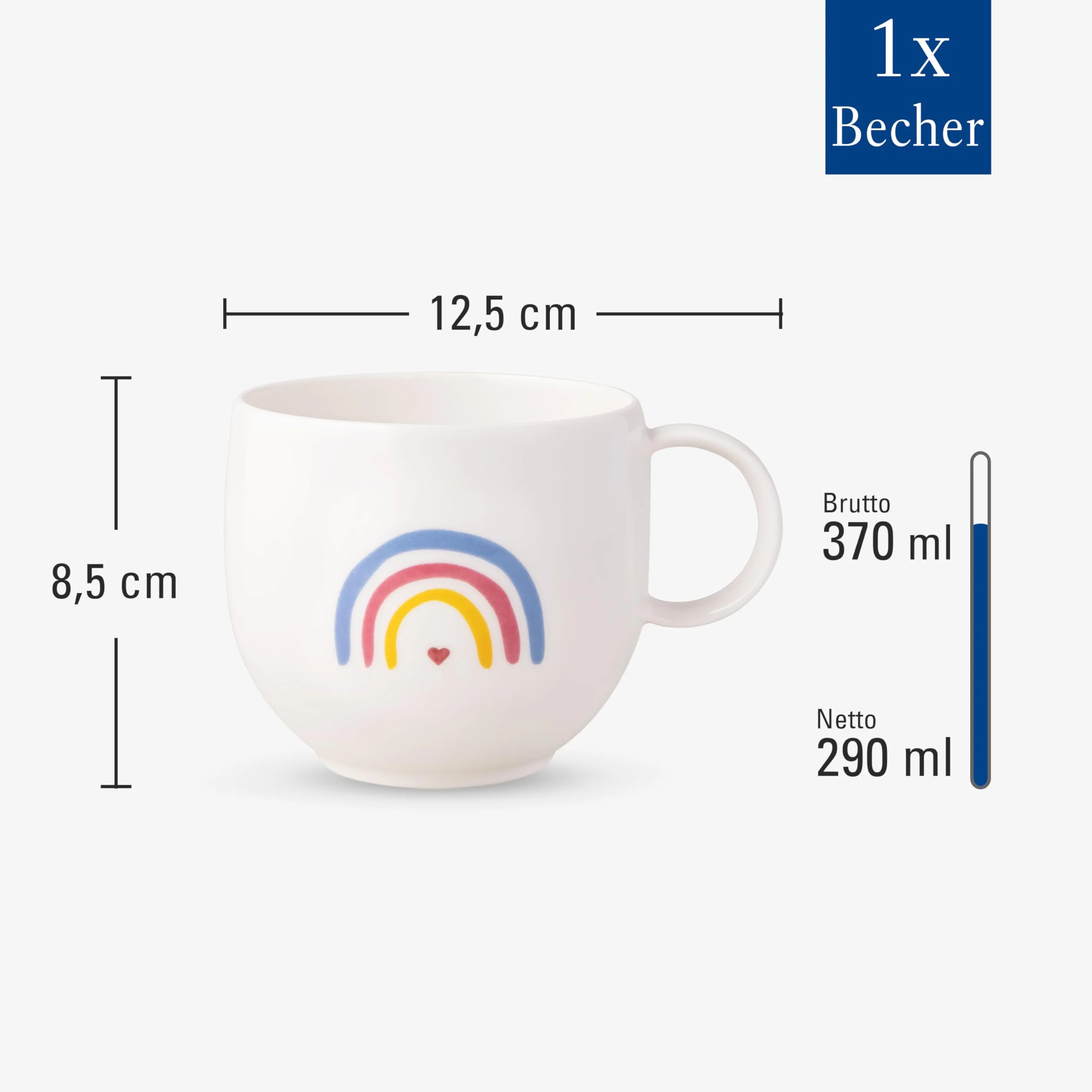 Villeroy & Boch With Love kubek z uchem Be Happy porcelana Premium filiżanka do kawy i herbaty mycie w zmywarce mikrofalowa