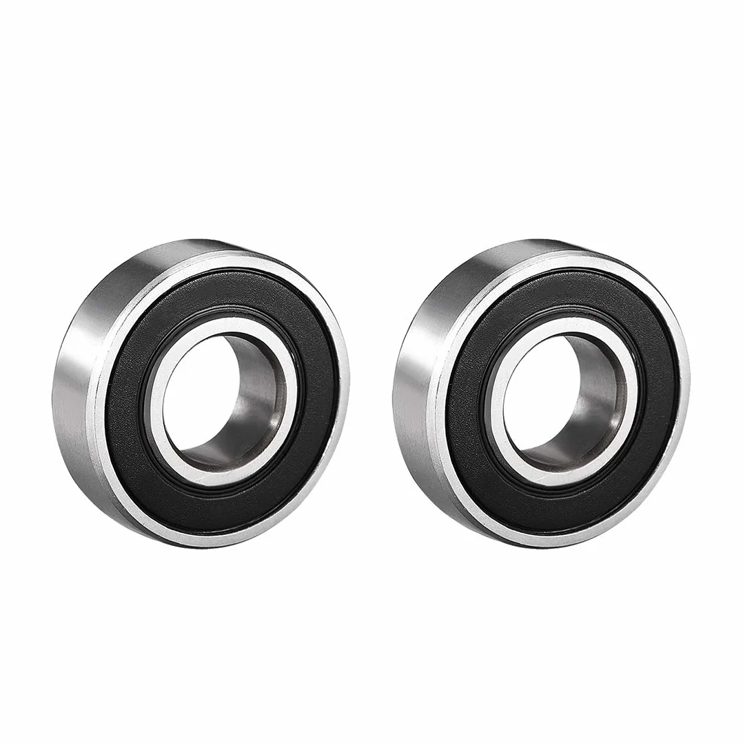 sourcing map 2 szt. łożysko kulkowe zwykłe 6001RS podwójnie uszczelnione 12 mm x 28 mm x 8 mm stal węglowa DE de