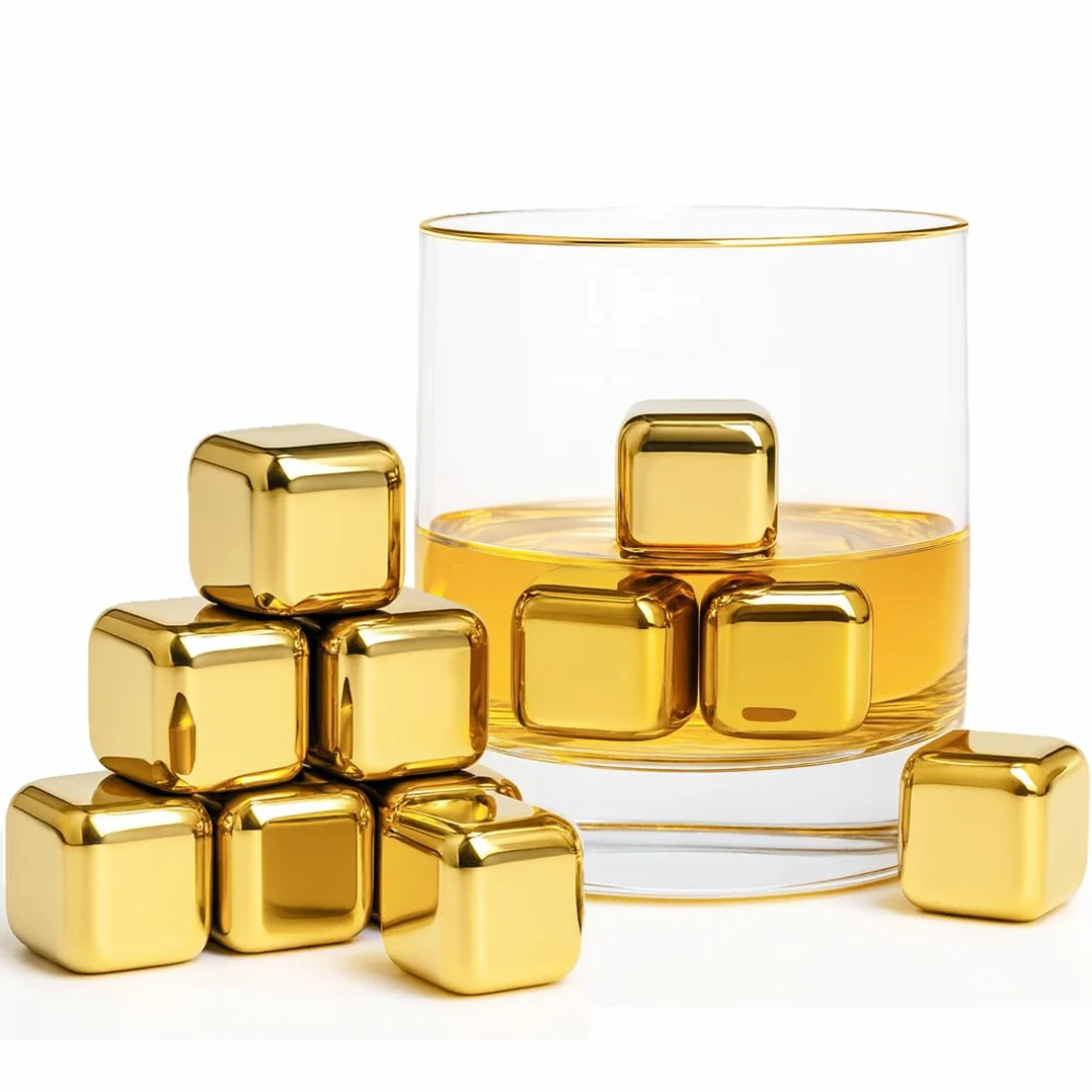 FLOW Barware Zestaw upominkowy do whisky 9 kamieni ze stali nierdzewnej drewniane pudełko