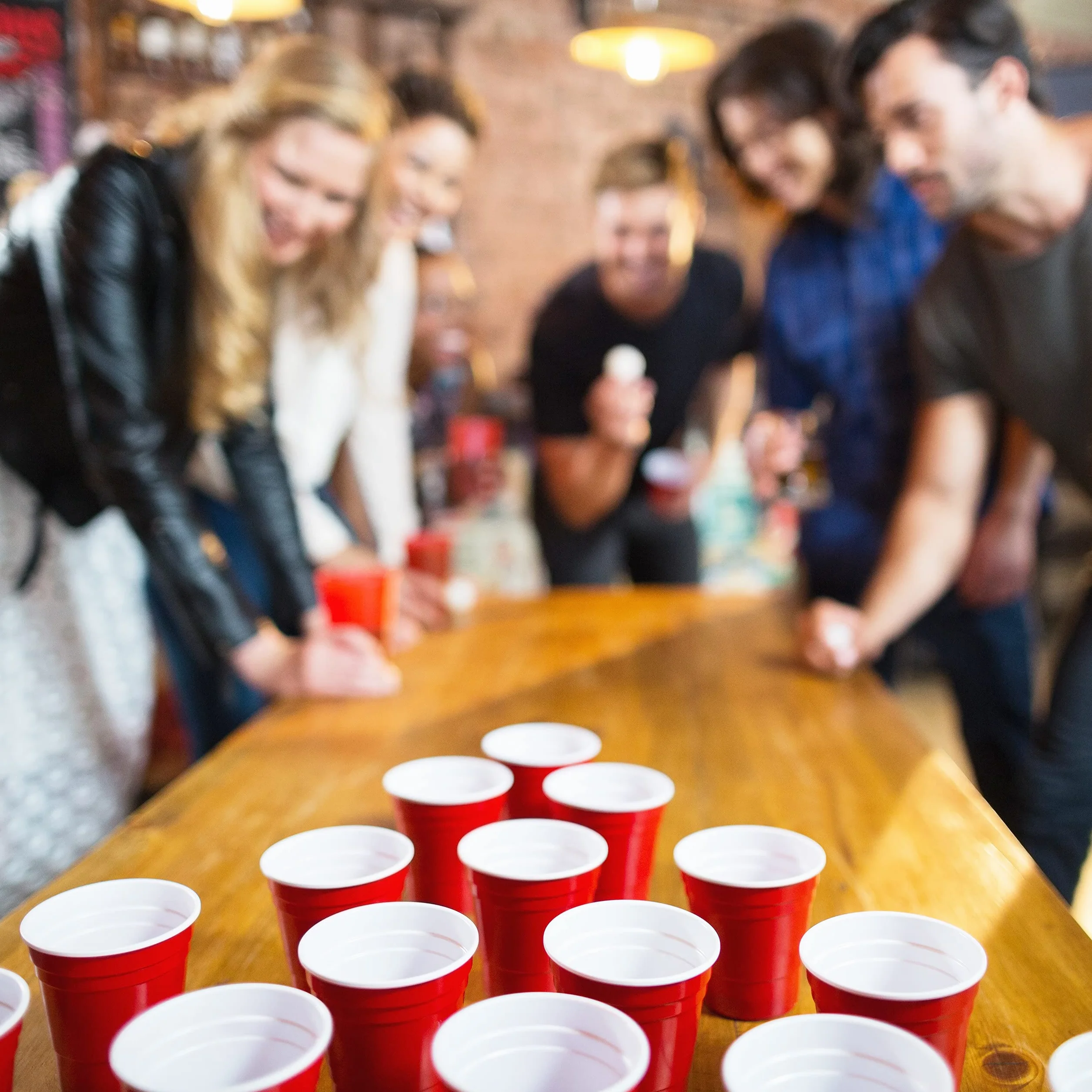 Relaxdays Beer Pong Kubki Plastikowe Czerwony 50 Sztuk