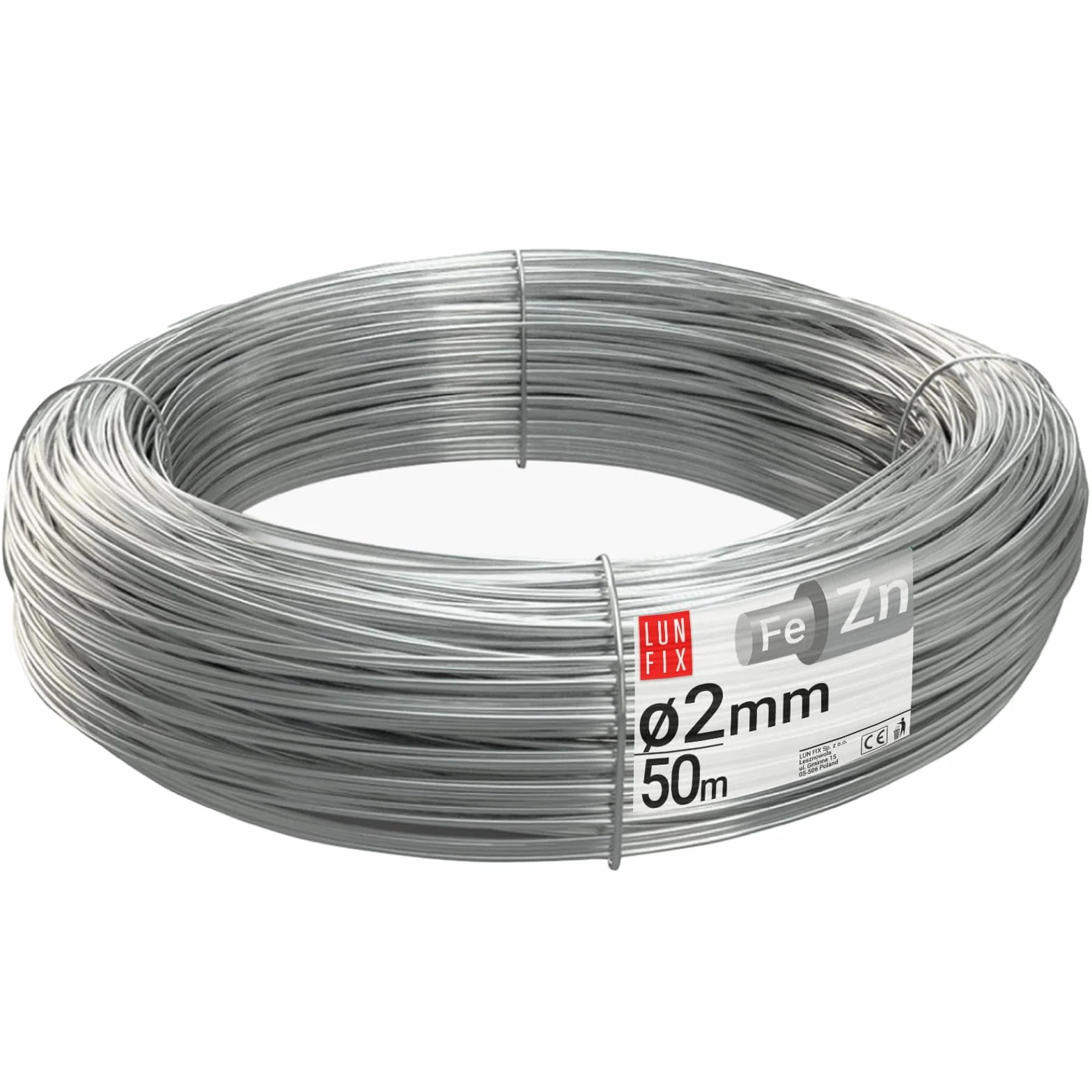 Stal ocynkowana Ø 2 mm, 1,3 kg (ok. 50 m), argent, napięcie filcu do ogrodzenia ogrodowego, grilla, napinania roślin, solidny system montażu