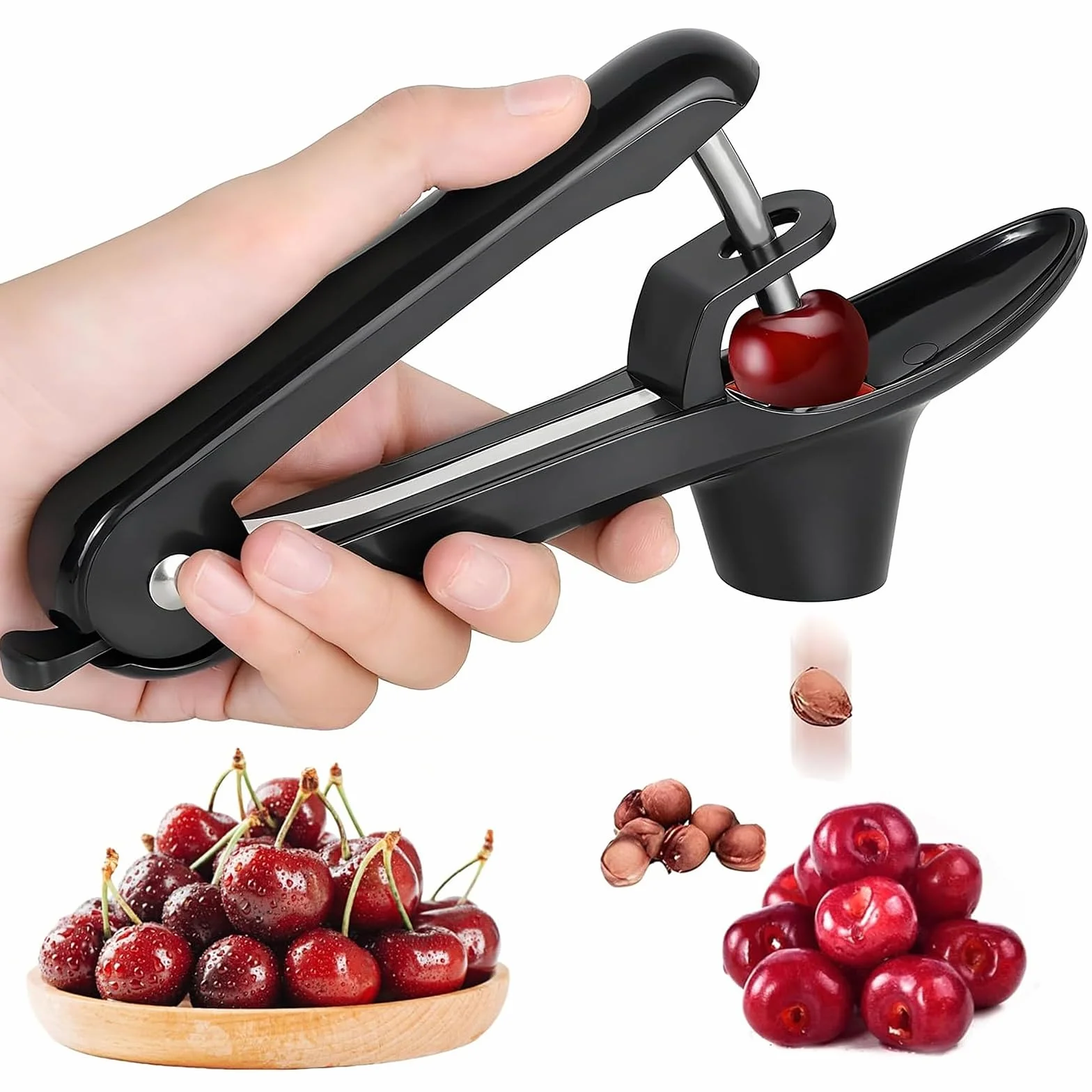Drylownica do wiśni ze stali nierdzewnej Cherry Corer czarna