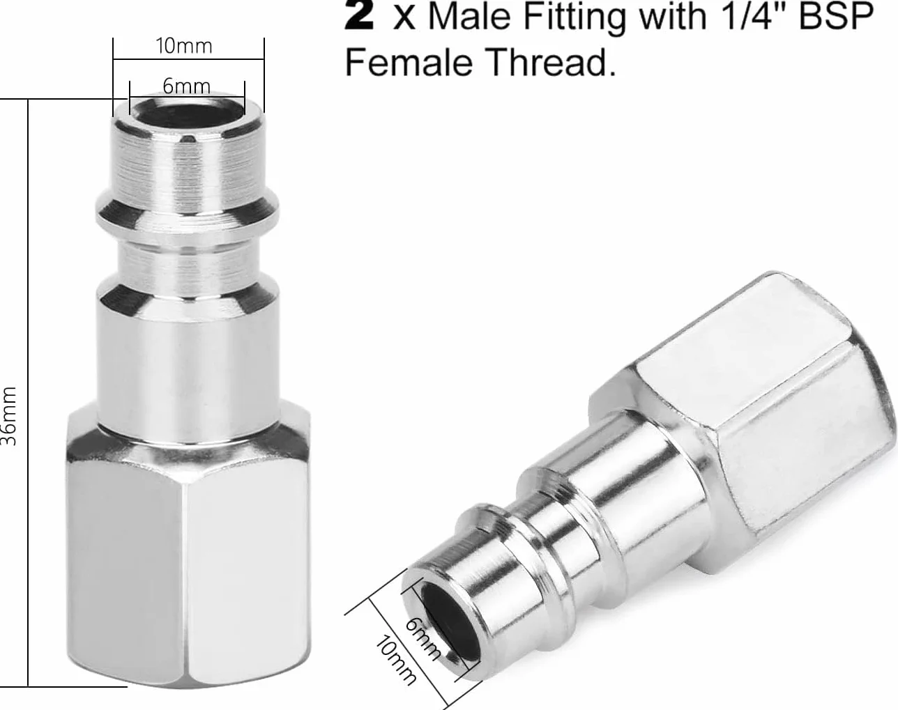 Pack of 10 Euro Compressed Air Coupling 1/4 Inch BSP Quick Coupling for Hoses Coupling Plug Air Line Hose Compressor Fitting Couplings Air Hose Connector Plug Connectors