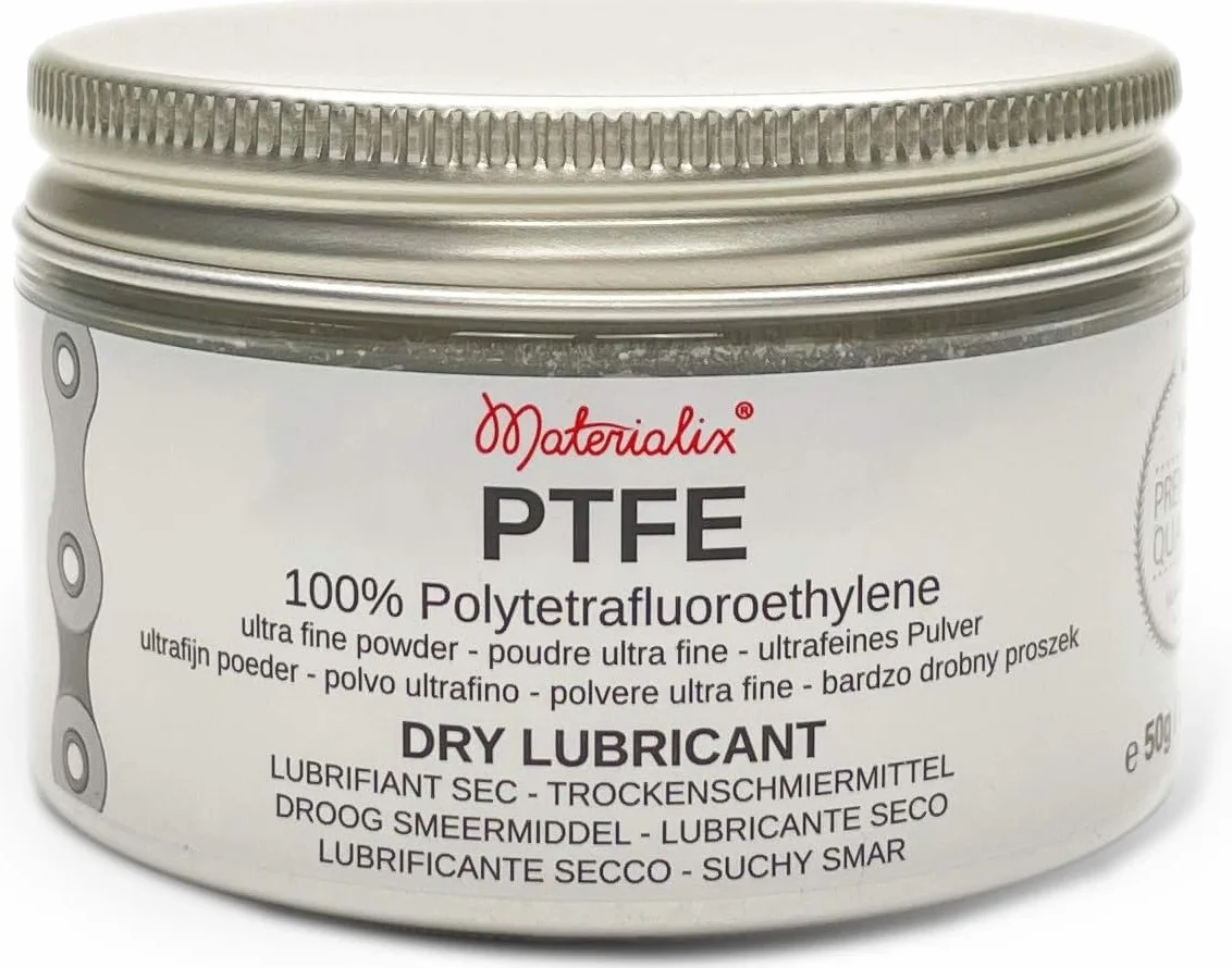 Suchy smar firmy Materialix - 100% PTFE (teflon) - bardzo drobny proszek - opakowanie 50g