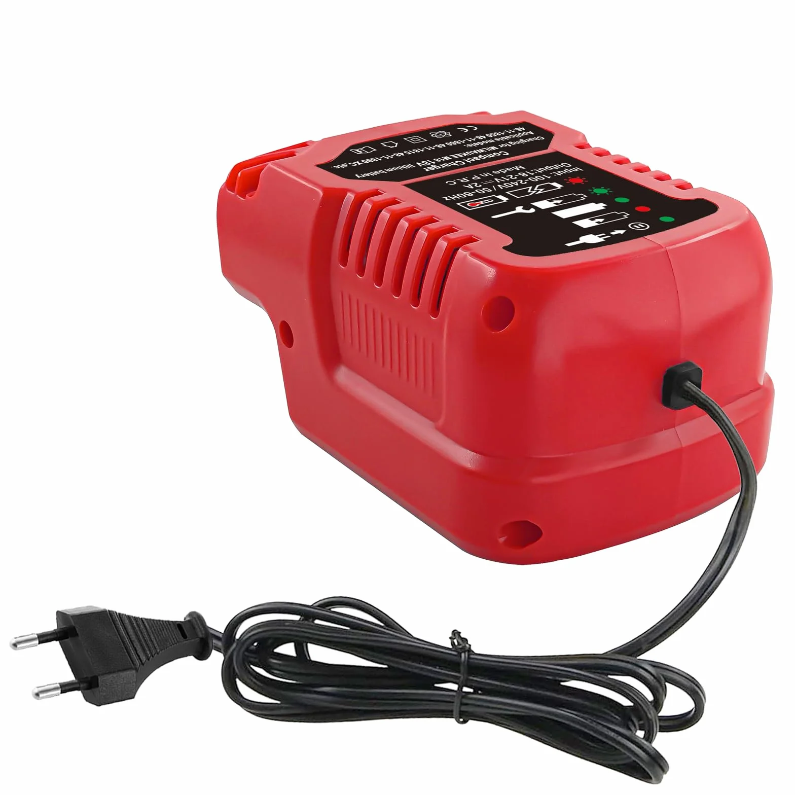 TPDL Mini ładowarka do akumulatora Milwaukee 18 V M18, M18, zapasowa ładowarka kompatybilna z Milwaukee 18V 48-11-1850 48-11-2401 48-11-1890 (z wyświetlaczem LED)